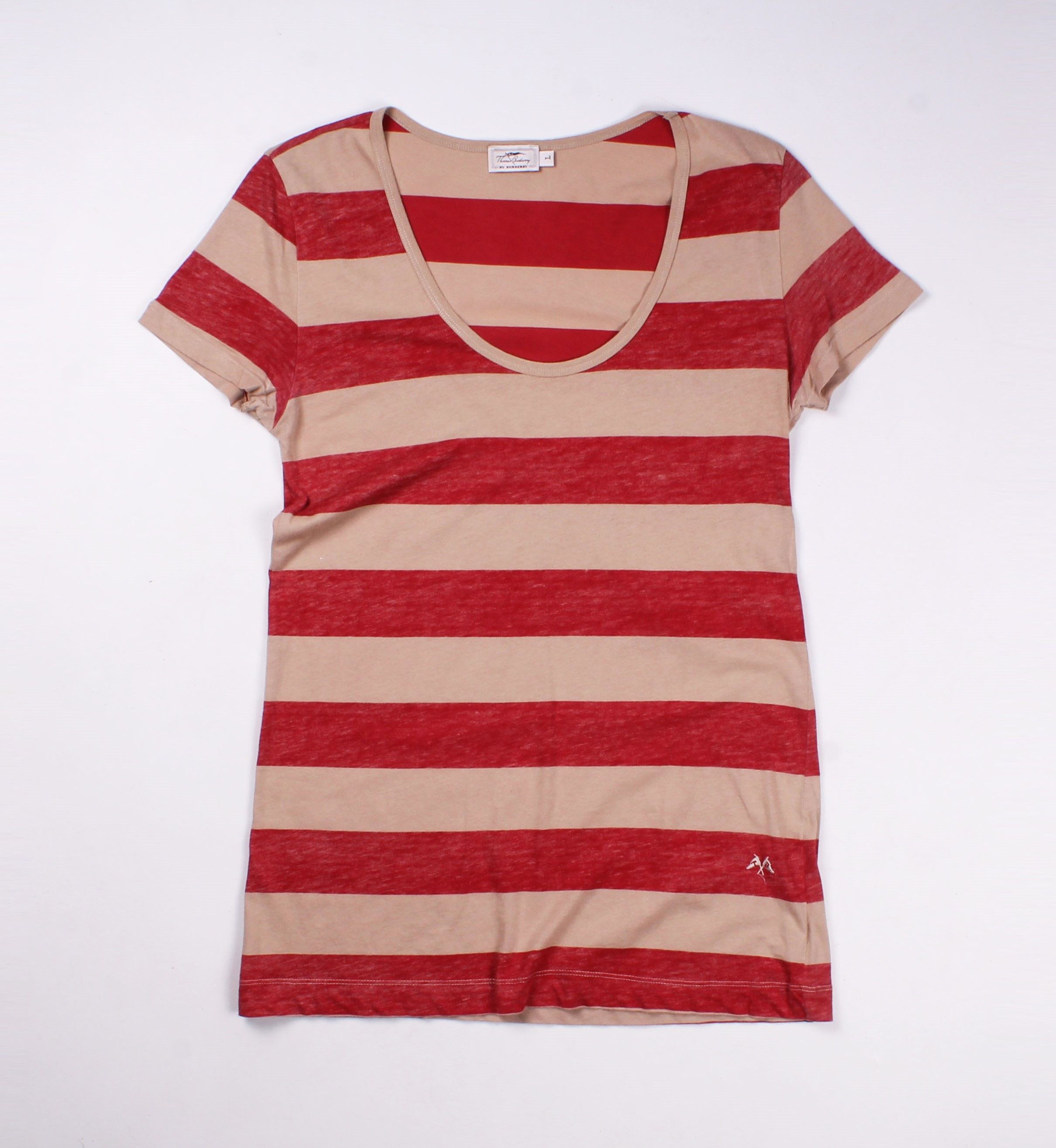 Burberry × Vintage Vintage Thomas Burberry Striped Short Sleeve Top Size L / US 10 / IT 46 - 4 Thumbnail
