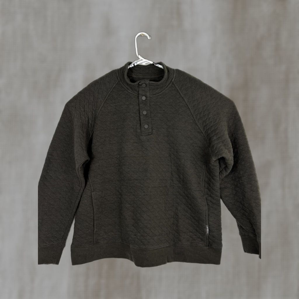 Eddie Bauer Eddie Bauer Mens XL Pullover Quilted Brown 1/4 Snap Pouch Pocket Sweater Size US XL / EU 56 / 4 - 1 Thumbnail
