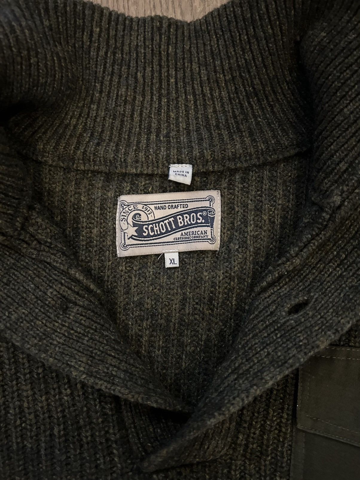 Schott Schott Bros Pullover Henley Military Sweater Size US XL / EU 56 / 4 - 3 Thumbnail
