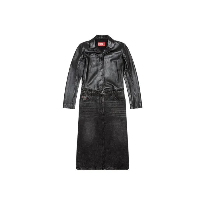 Diesel Diesel Black Long Sleeve Dress Coat for Women 0079 Size US M / EU 48-50 / 2 - 1 Thumbnail