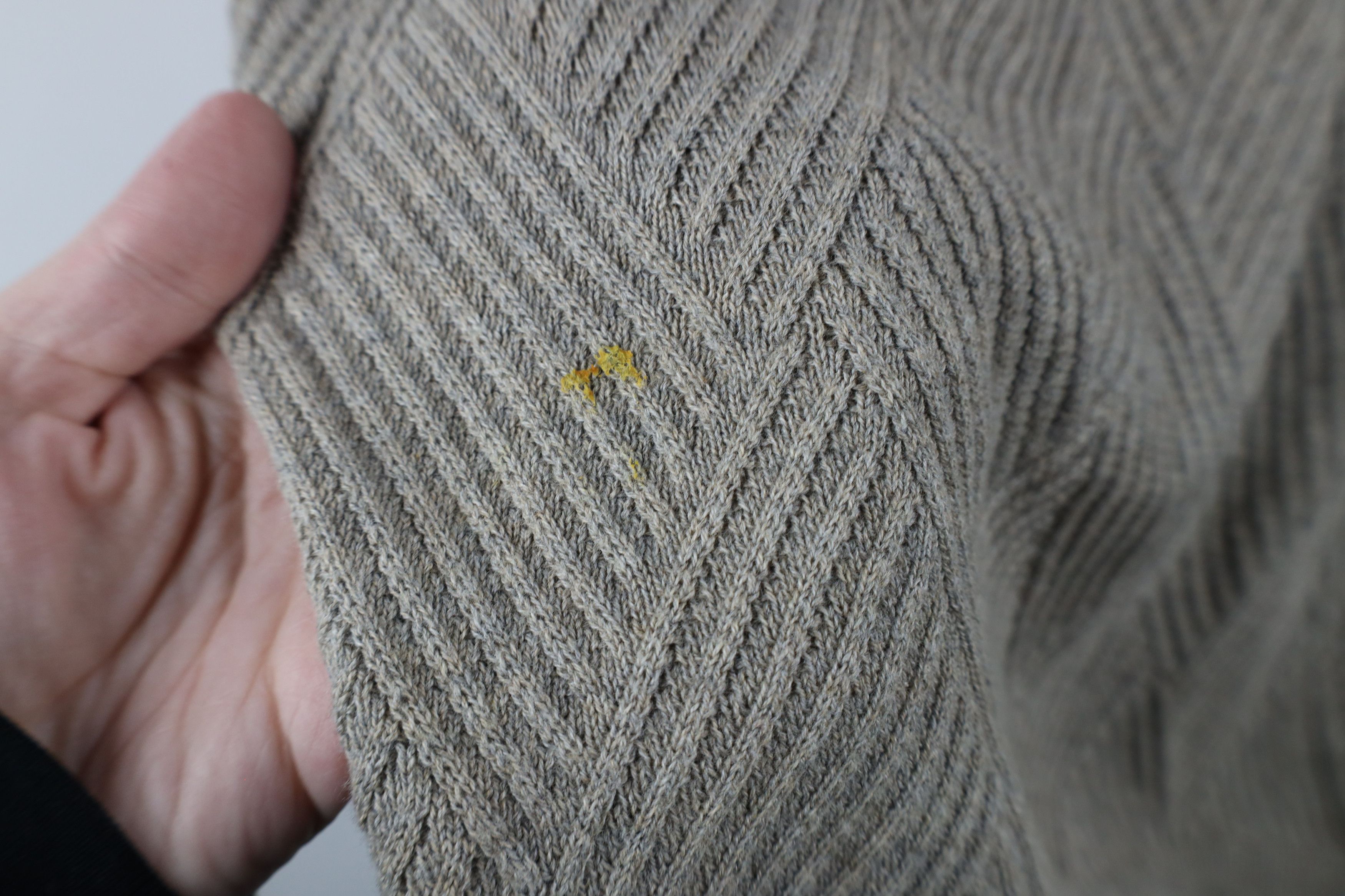Vintage Vintage 90s Streetwear Knit Diamond Long Sleeve Polo Beige Size US L / EU 52-54 / 3 - 6 Thumbnail