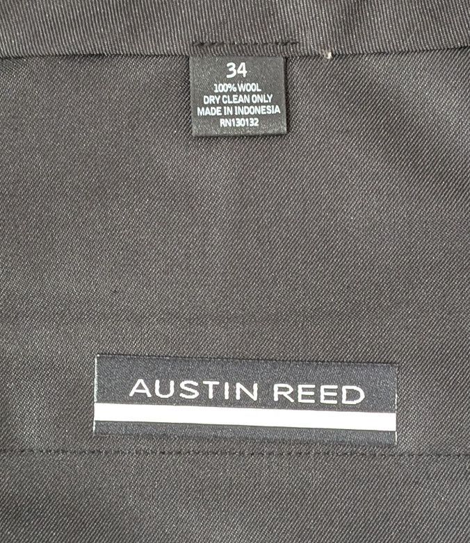 Austin Reed Austin Reed men's grey flat front 100% wool dress trousers Size US 34 / EU 50 - 5 Thumbnail