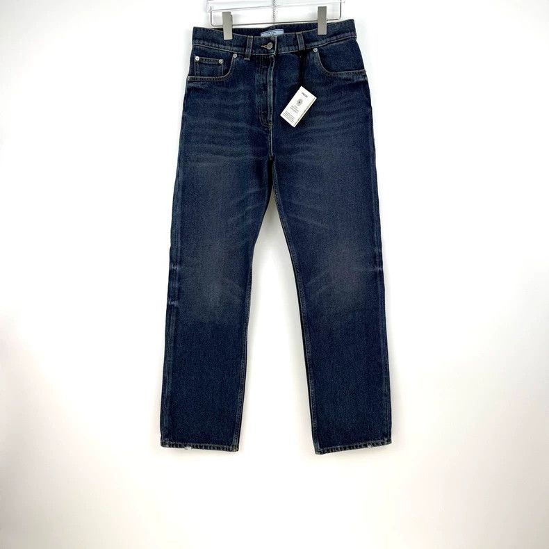 Prada Prada Washed blue metal triangle jeans 2502-Nextarrow Size US 27 - 3 Thumbnail