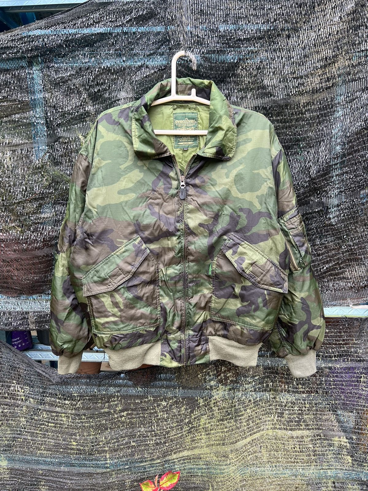 Vintage Even River Army Bomber Jacket