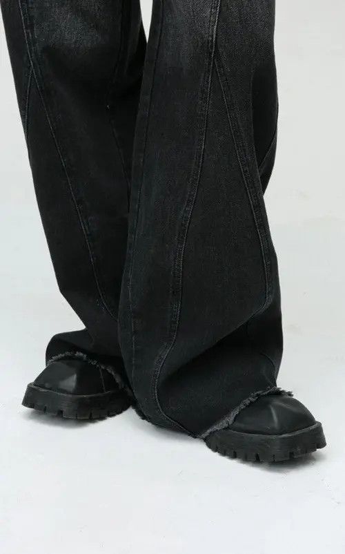 Jean Michiru x Ayano Black Baggy Wide Leg Denim Jeans Size US 30 / EU 46 - 6 Thumbnail
