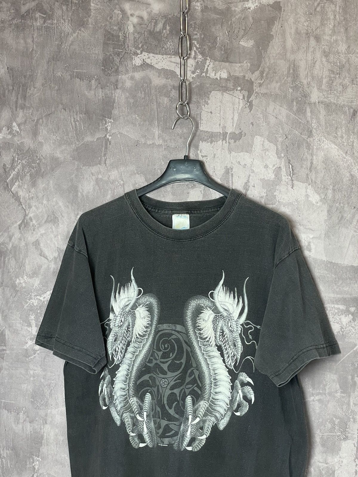 Japanese Brand × Vintage Vintage Y2K Tribal Dragon Yin Yang Gothic AOP Tee Size US S / EU 44-46 / 1 - 2 Thumbnail