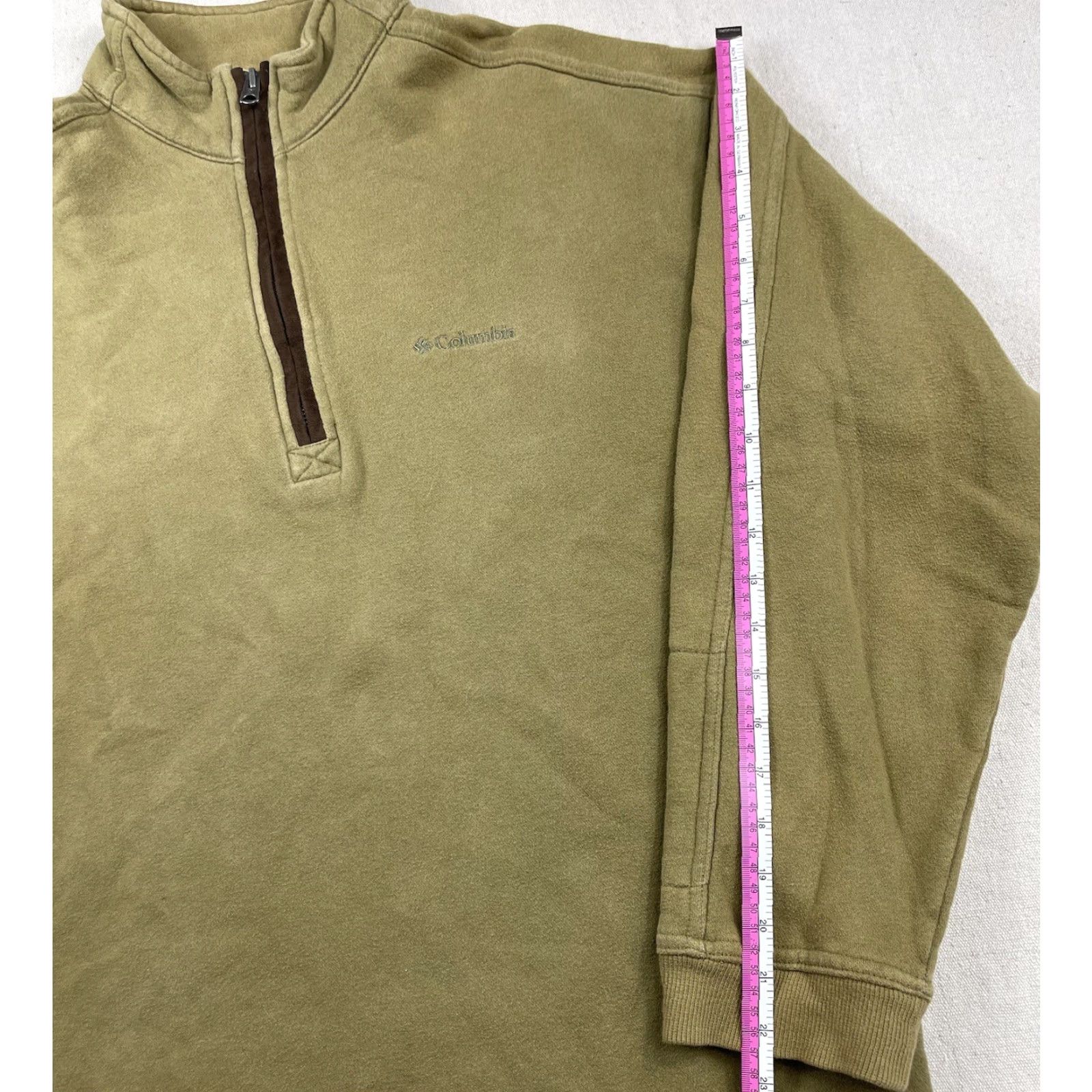 Olive Columbia 1/4 Zip Sweater Military Olive Green Pullover Sz M Sweatshirt Mens Regular Size M Green Solid Knit-Fleece Zippered Casual Comfort Top Size US M / EU 48-50 / 2 - 7 Thumbnail