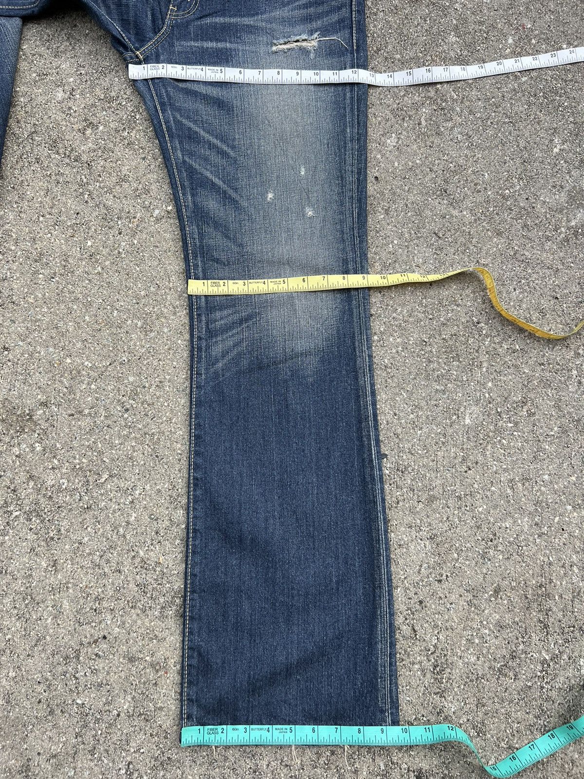 Levi's Vintage 2006 Levi’s 517 Distress Fade Denim Flap Flare Jeans Size US 34 / EU 50 - 4 Thumbnail