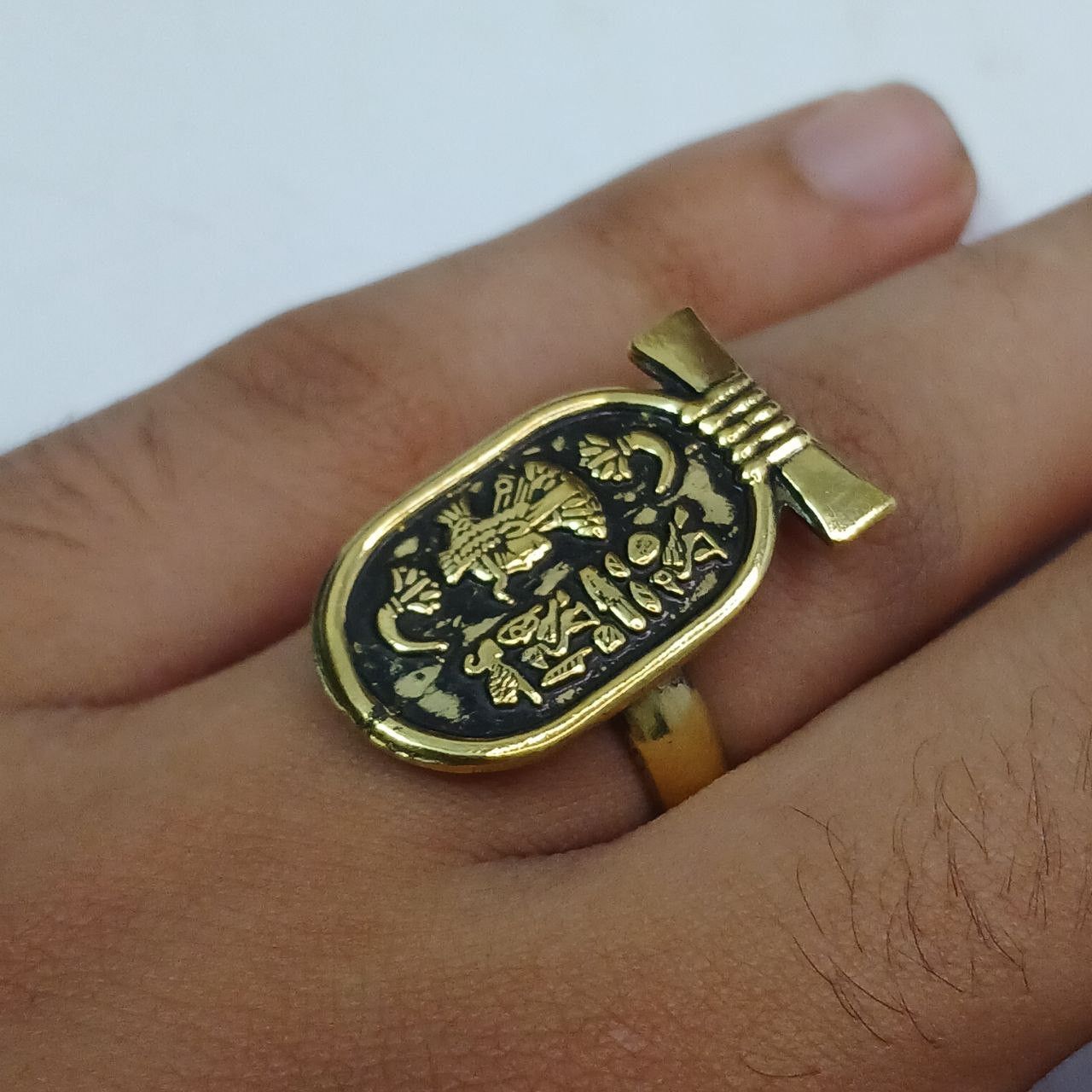 Handmade Handmade Egyptian Copper Ring with Hieroglyphic Size 8 Size ONE SIZE - 7 Thumbnail