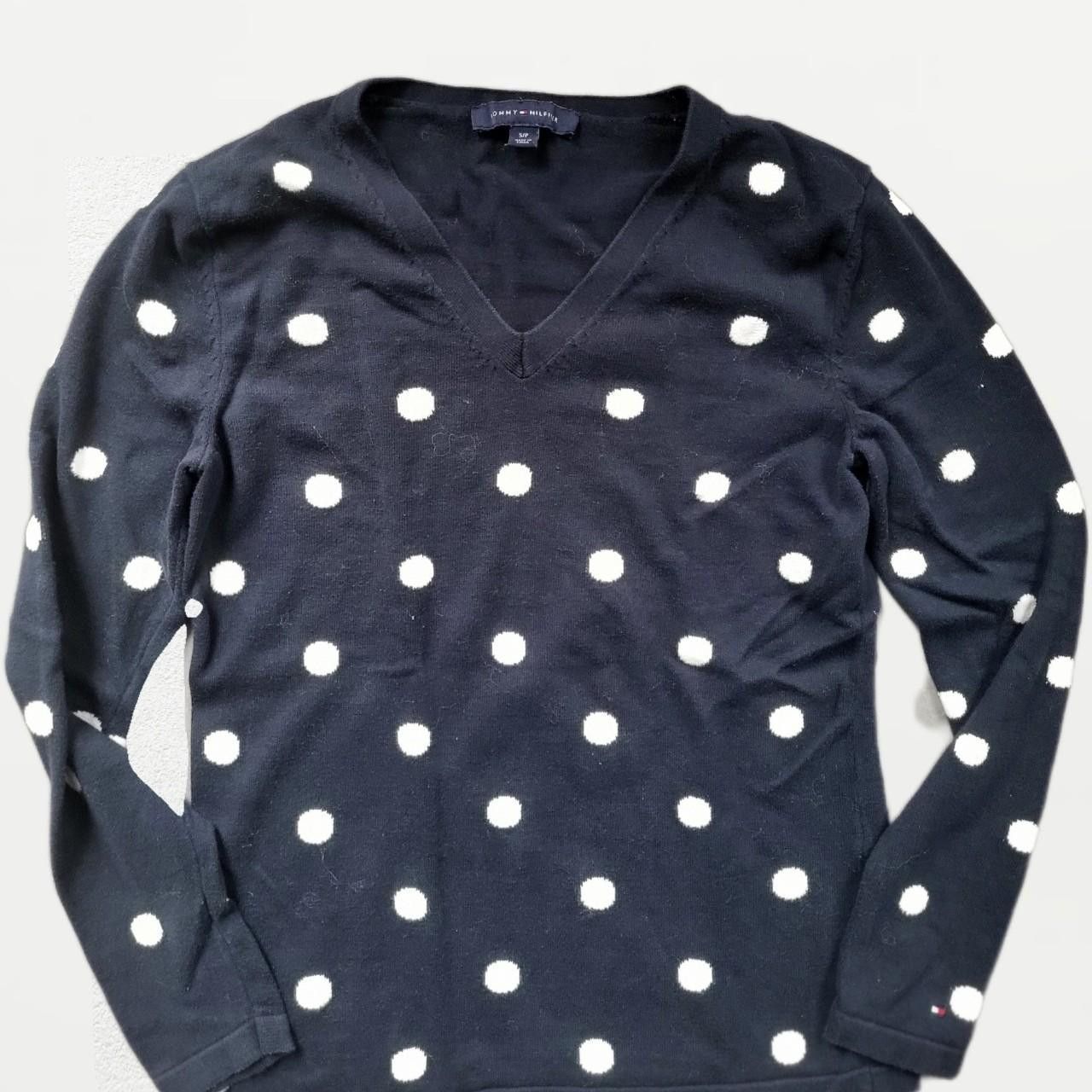 Tommy Hilfiger Tommy Hilfiger Women's White and Navy Jumper - Size S Size S / US 4 / IT 40 - 1 Thumbnail