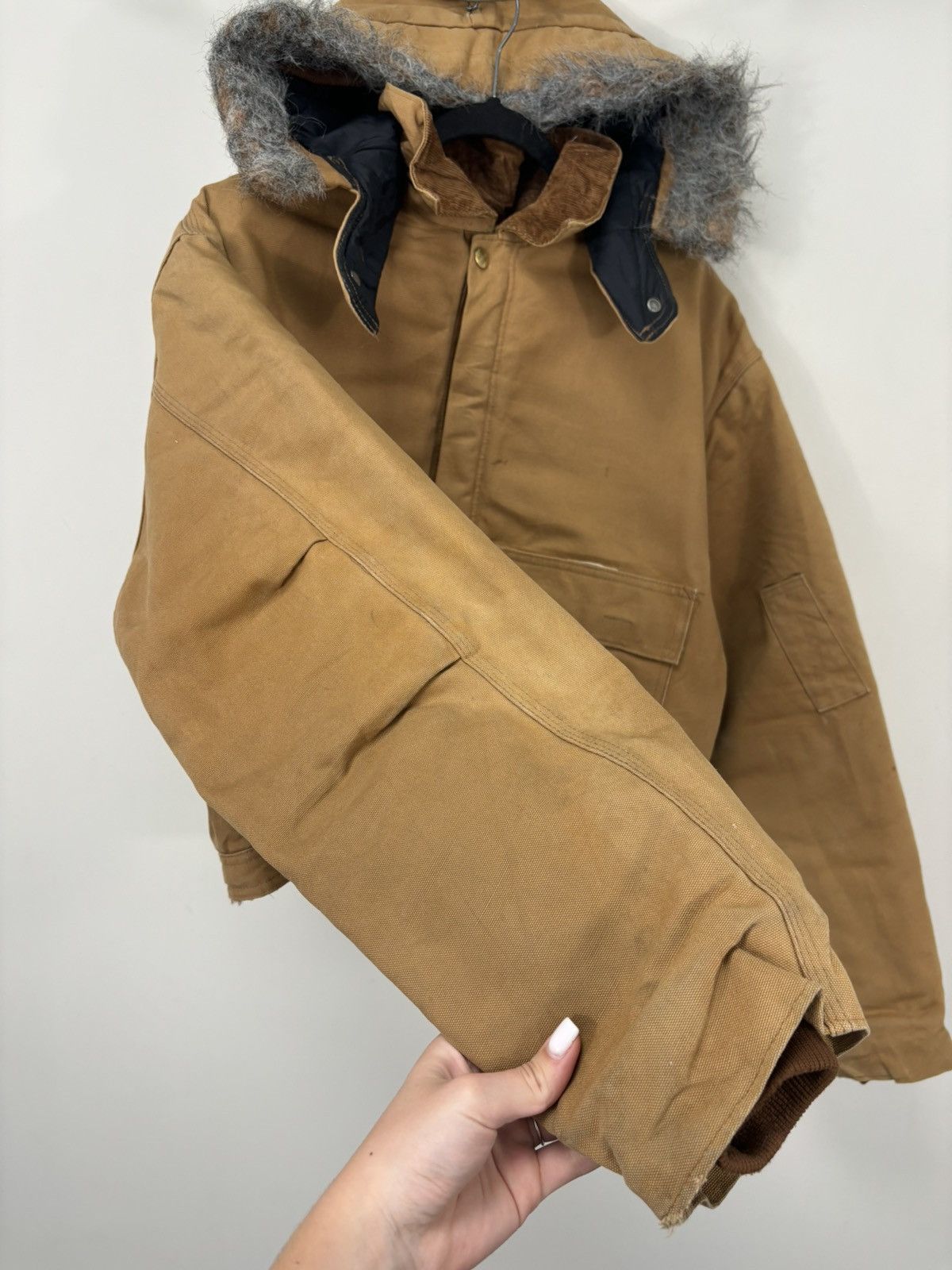 Carhartt Vintage 90s Carhartt USA Workwear Hooded Boxy Cropped Jacket Size US L / EU 52-54 / 3 - 11 Thumbnail