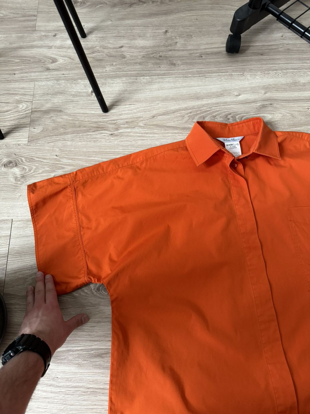 Max Mara Max Mara Orange Long Button Up Shirt Dress Size L / US 10 / IT 46 - 4 Thumbnail
