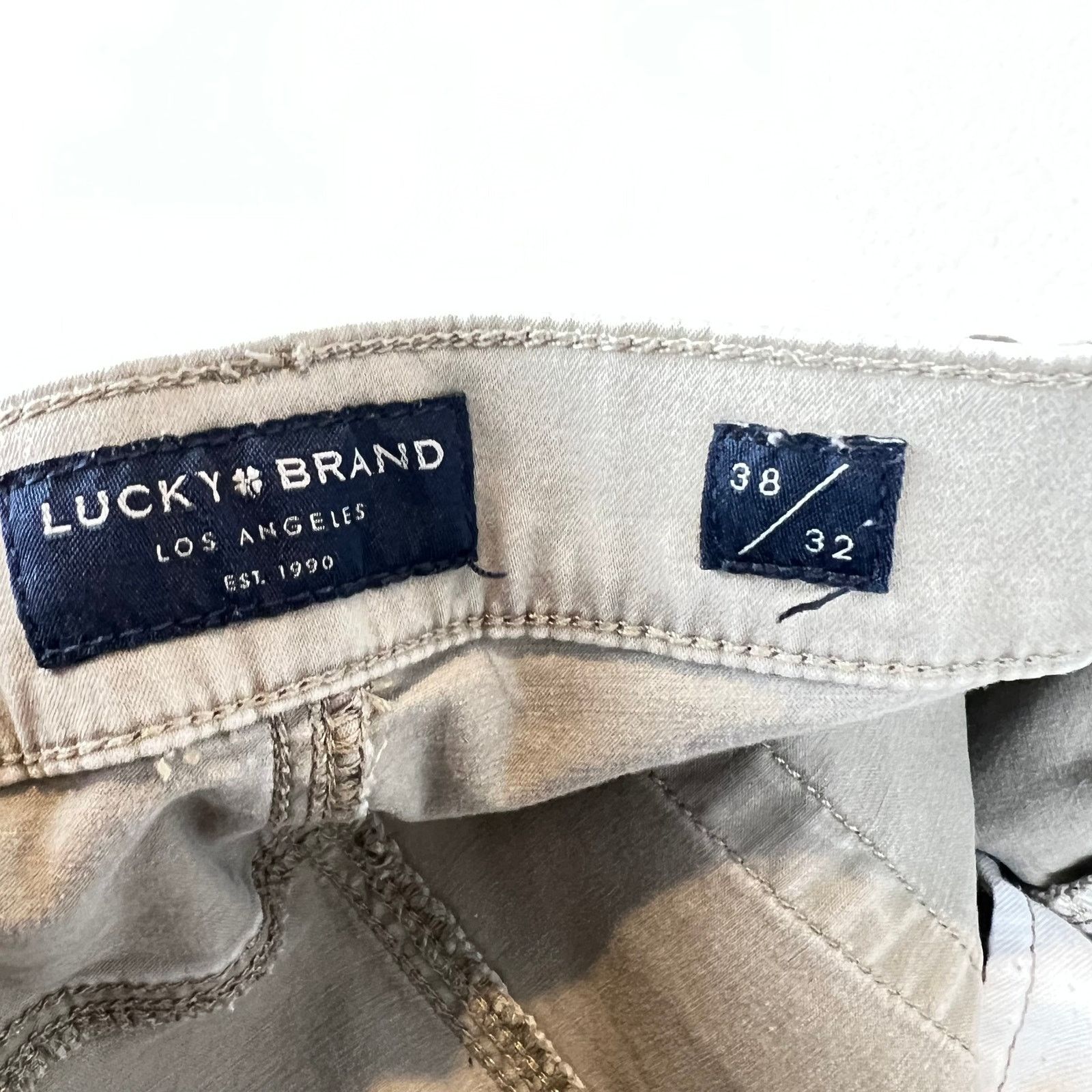 Lucky Brand Lucky Brand Jeans Mens 38x32 Tan 121 Slim Straight Stretch Size US 38 / EU 54 - 7 Thumbnail