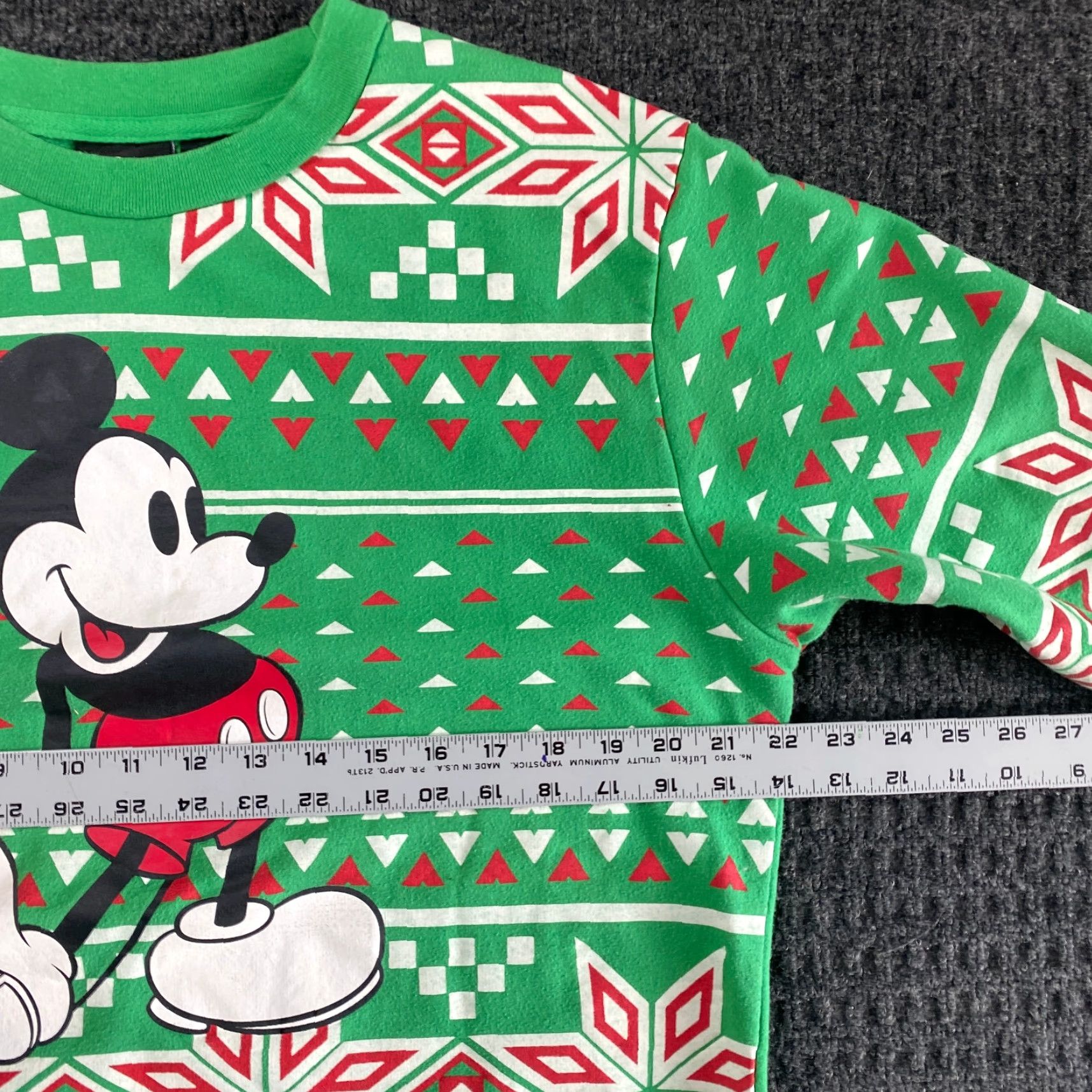 Disney Disney Mickey Mouse Christmas Sweater Unisex Adults Crew Neck Green Fleece Knit M Regular Pullover Size M / US 6-8 / IT 42-44 - 4 Thumbnail