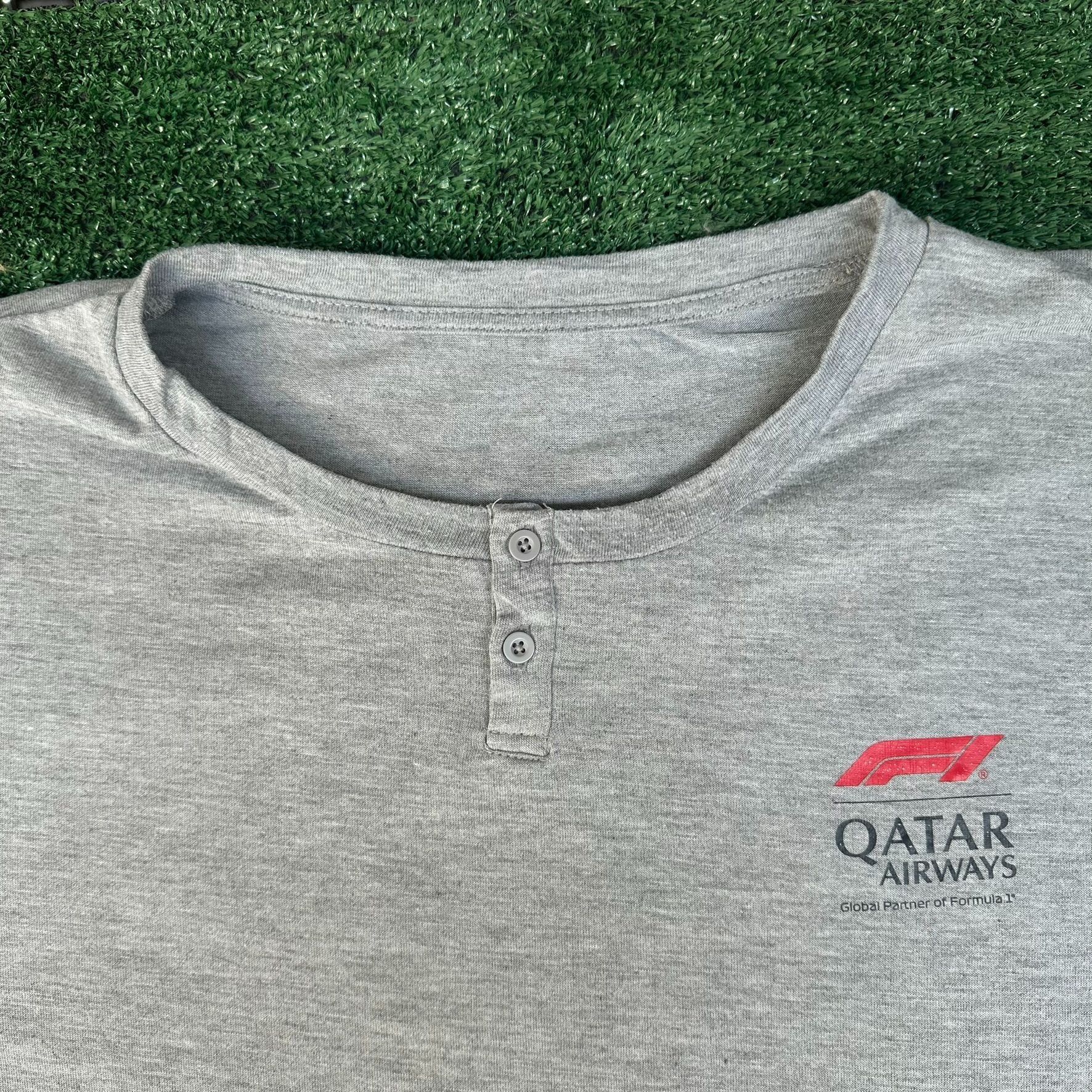 Formula 1 F1 Formula 1 Qatar Airways Henley T-Shirt Long Sleeve Gray X Size US XL / EU 56 / 4 - 2 Thumbnail