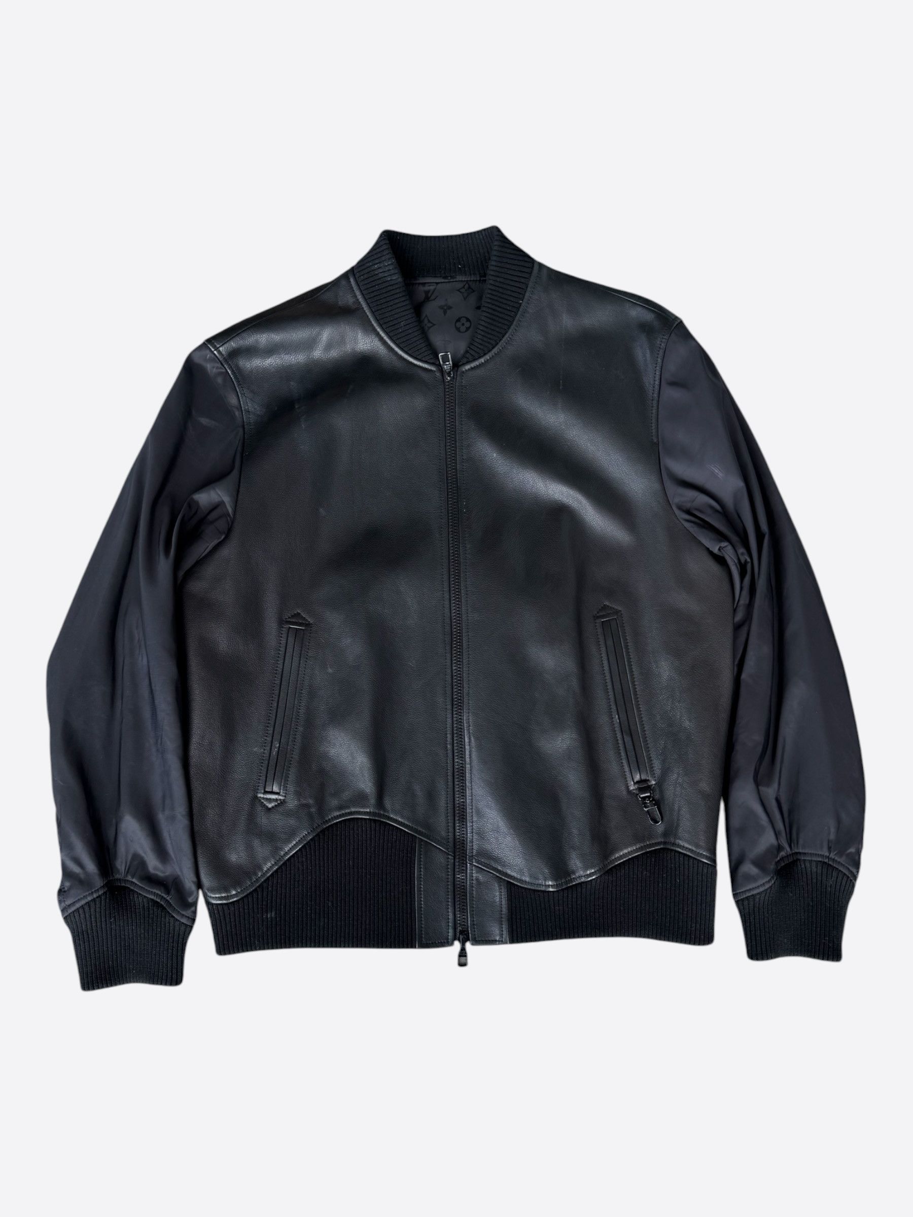 Louis Vuitton Louis Vuitton Black Monogram Reversible Leather Jacket Size US M / EU 48-50 / 2 - 2 Thumbnail