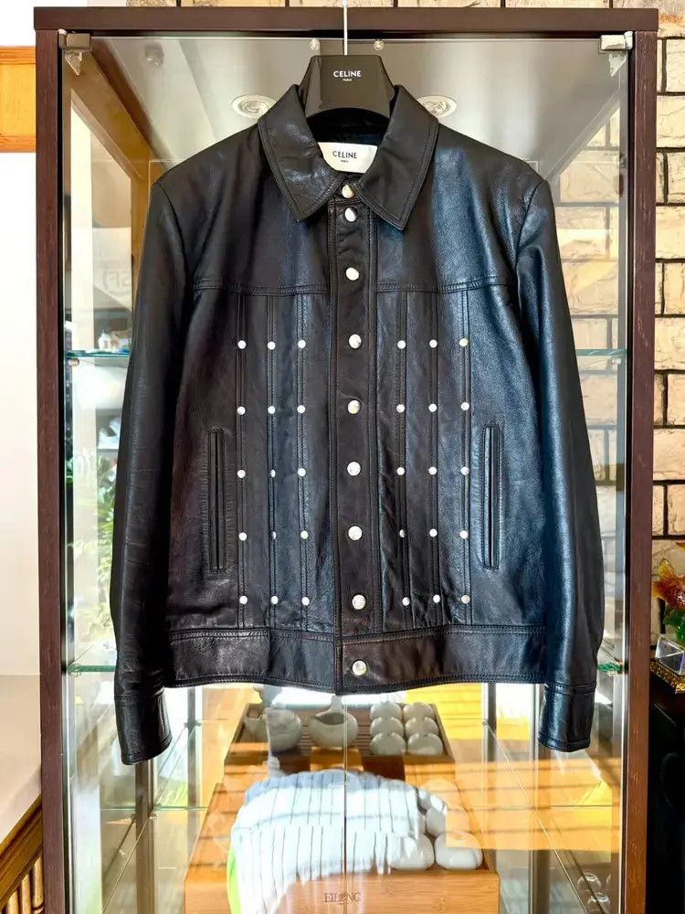 Celine Sz 52 Celine 20SS Hedi Runway Leather Jacket Size US L / EU 52-54 / 3 - 1 Thumbnail