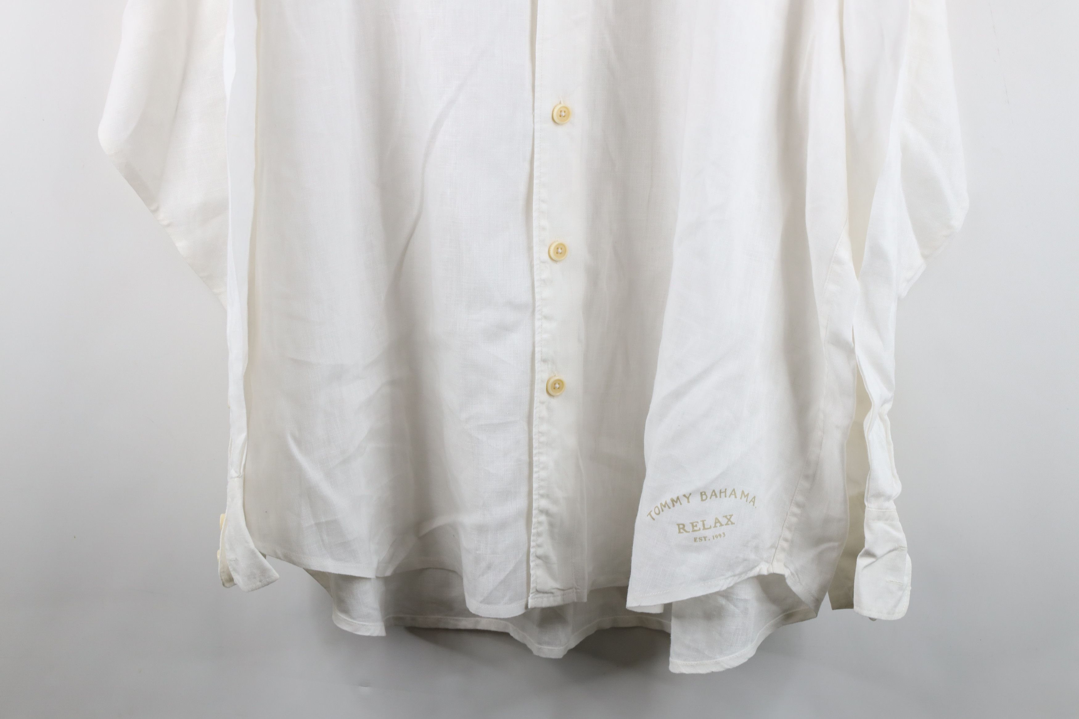 Tommy Bahama Vintage Tommy Bahama Relax Linen Collared Button Shirt White Size US XXL / EU 58 / 5 - 3 Thumbnail