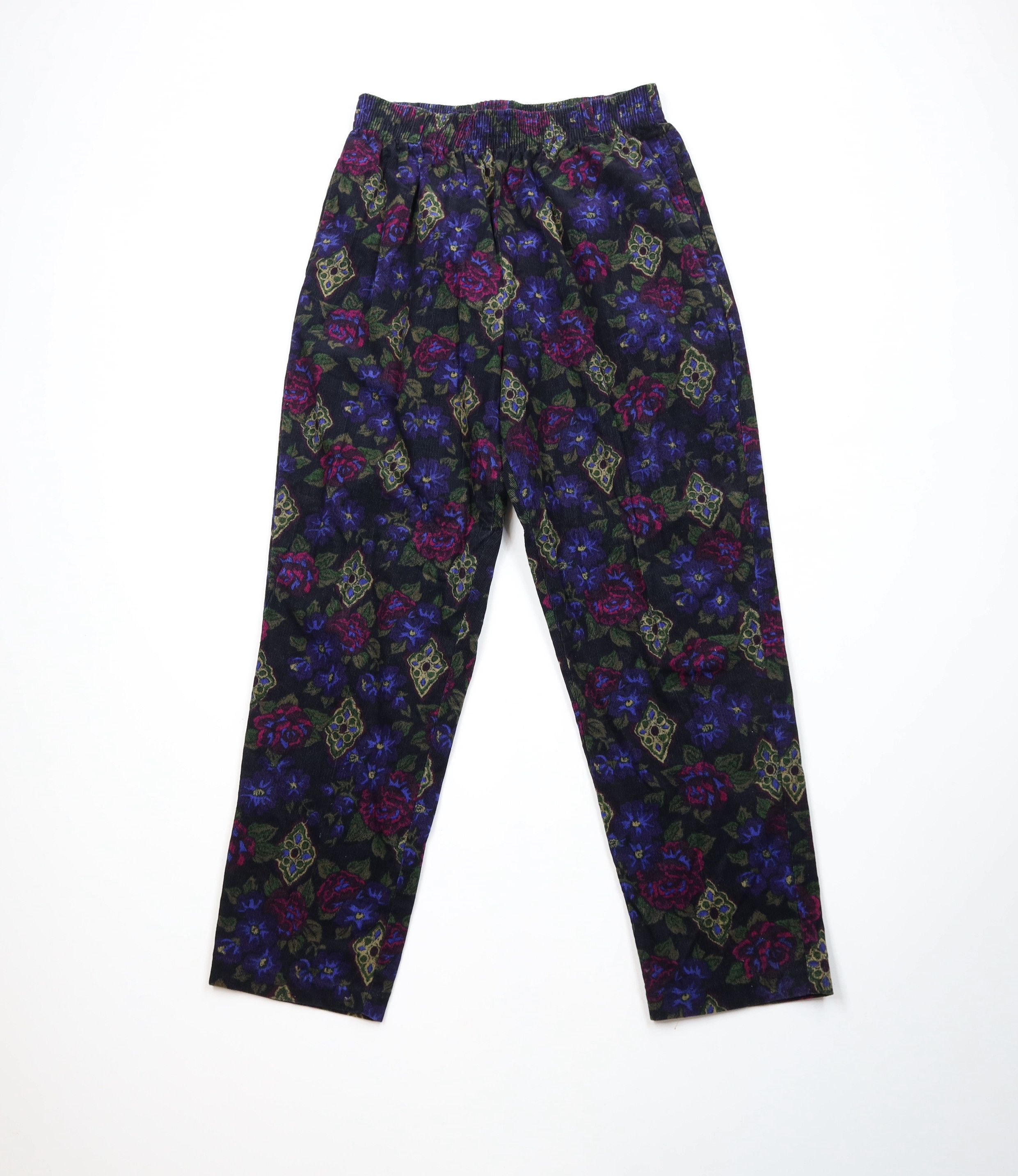 Vintage 90s Streetwear All Over Print Corduroy Pants USA