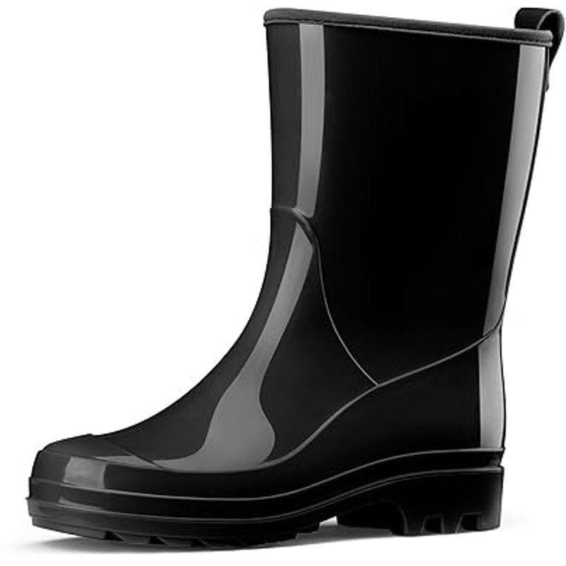 Other Hisea Women's Size 7 Black Waterproof Mid Calf Rain Boots Size US 7 / IT 37 - 1 Thumbnail