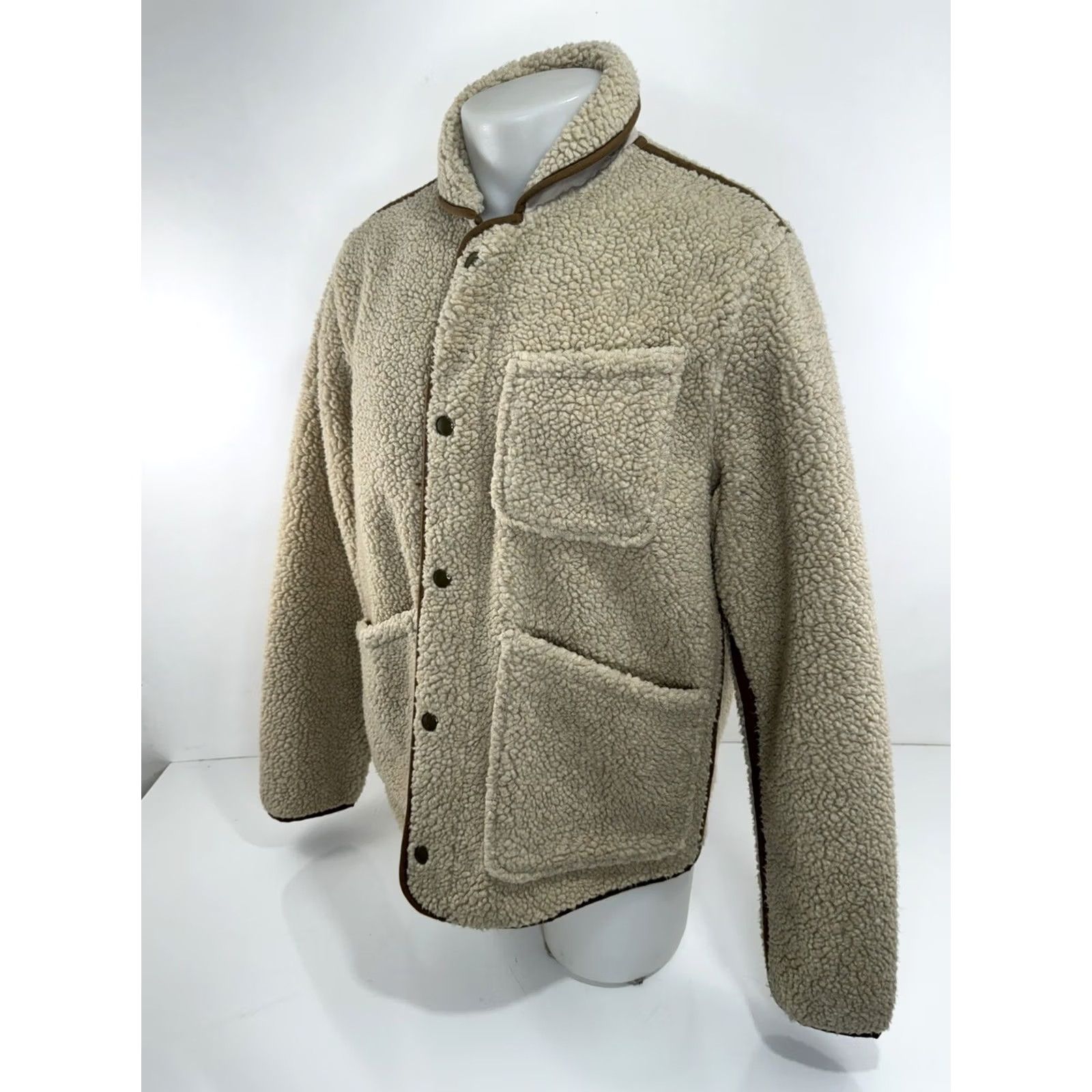 Wallace & Barnes Wallace & Barnes Jacket Ranch Western Fleece Shawl Collar M Mens Light Brown Tan Beige Modern Style Ranch Western M Jacket Size US M / EU 48-50 / 2 - 3 Thumbnail