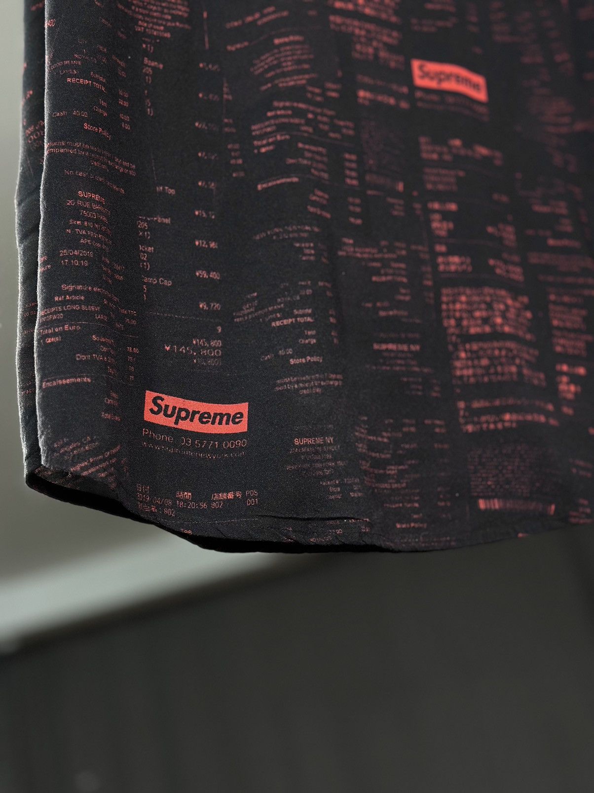 Supreme Vintage Supreme Receipts Rayon Shirt Black Men FW20 VISCOSE Size US M / EU 48-50 / 2 - 13 Thumbnail