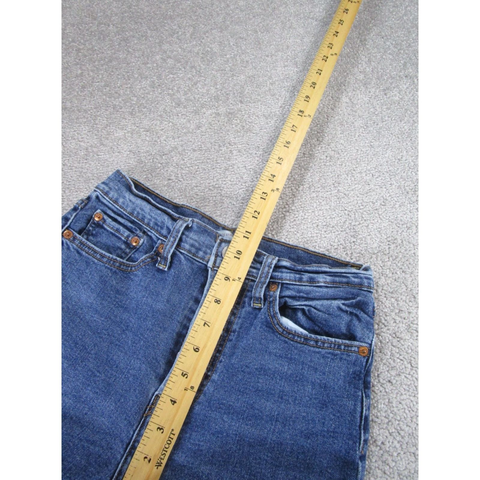 Levi's VINTAGE Levi's Jeans Womens 27 Straight Fit Medium Dark Wash Denim Ripped 90s Girls Size 27" / US 4 / IT 40 - 6 Thumbnail