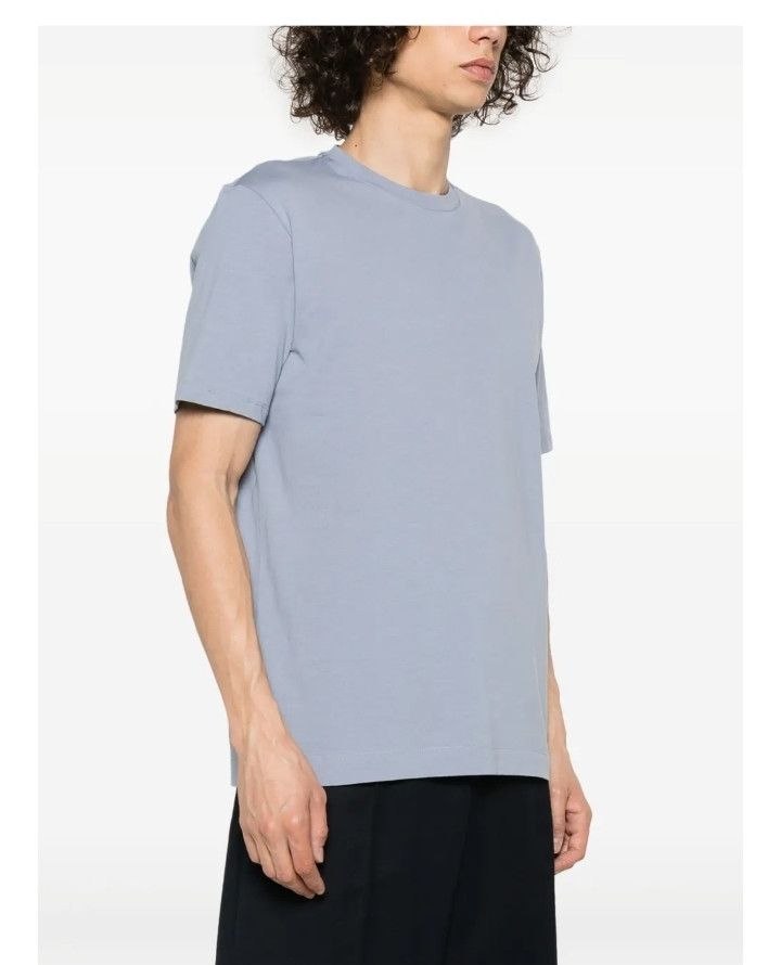 Cruciani Cruciani: Light Blue Cotton T-Shirt (Made in Italy, NEW) Size US XXL / EU 58 / 5 - 2 Thumbnail