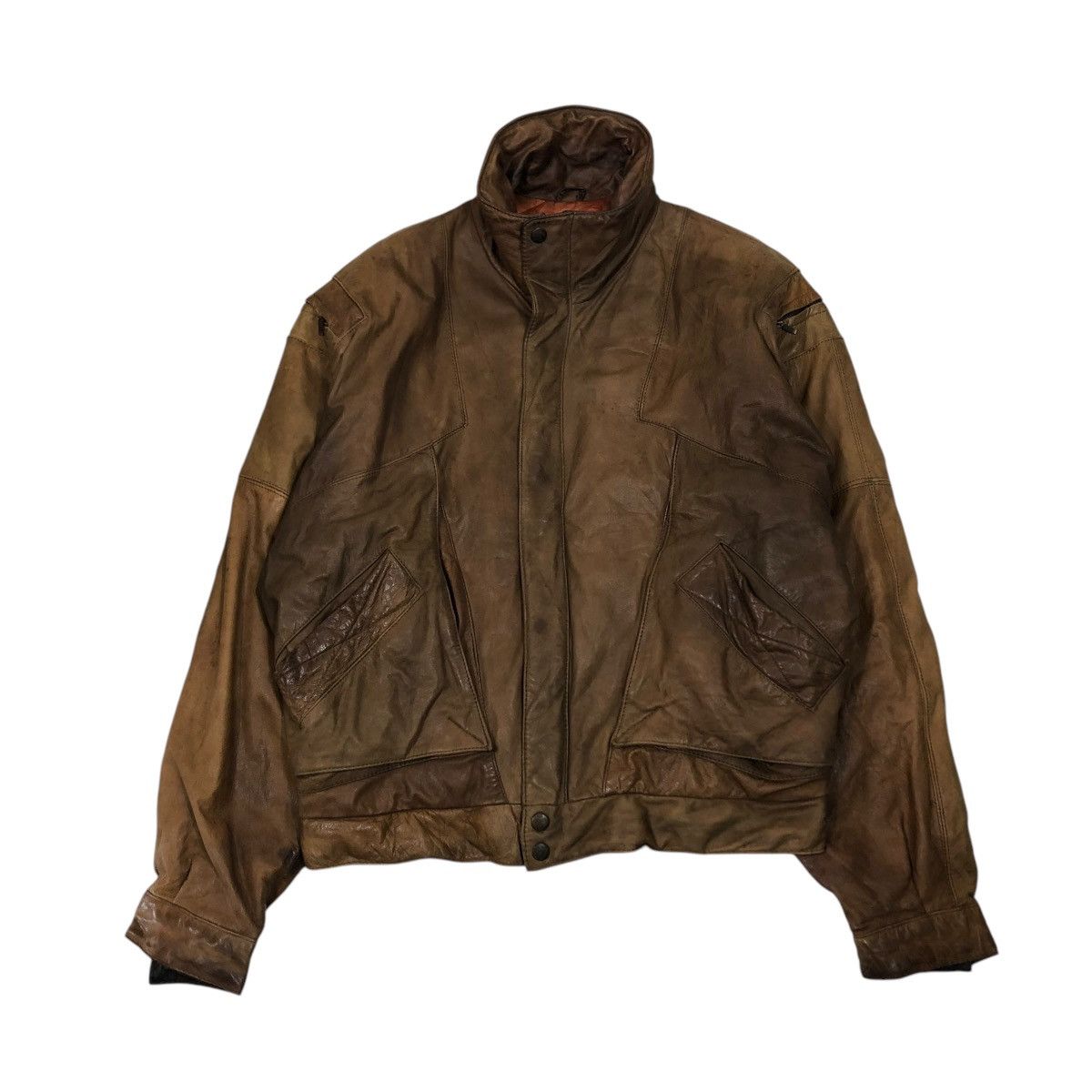 Japanese Brand 🔥VINTAGE LEATHER JACKET BOMBER SIN THUNG ISSEY MIYAKE Size US M / EU 48-50 / 2 - 1 Thumbnail