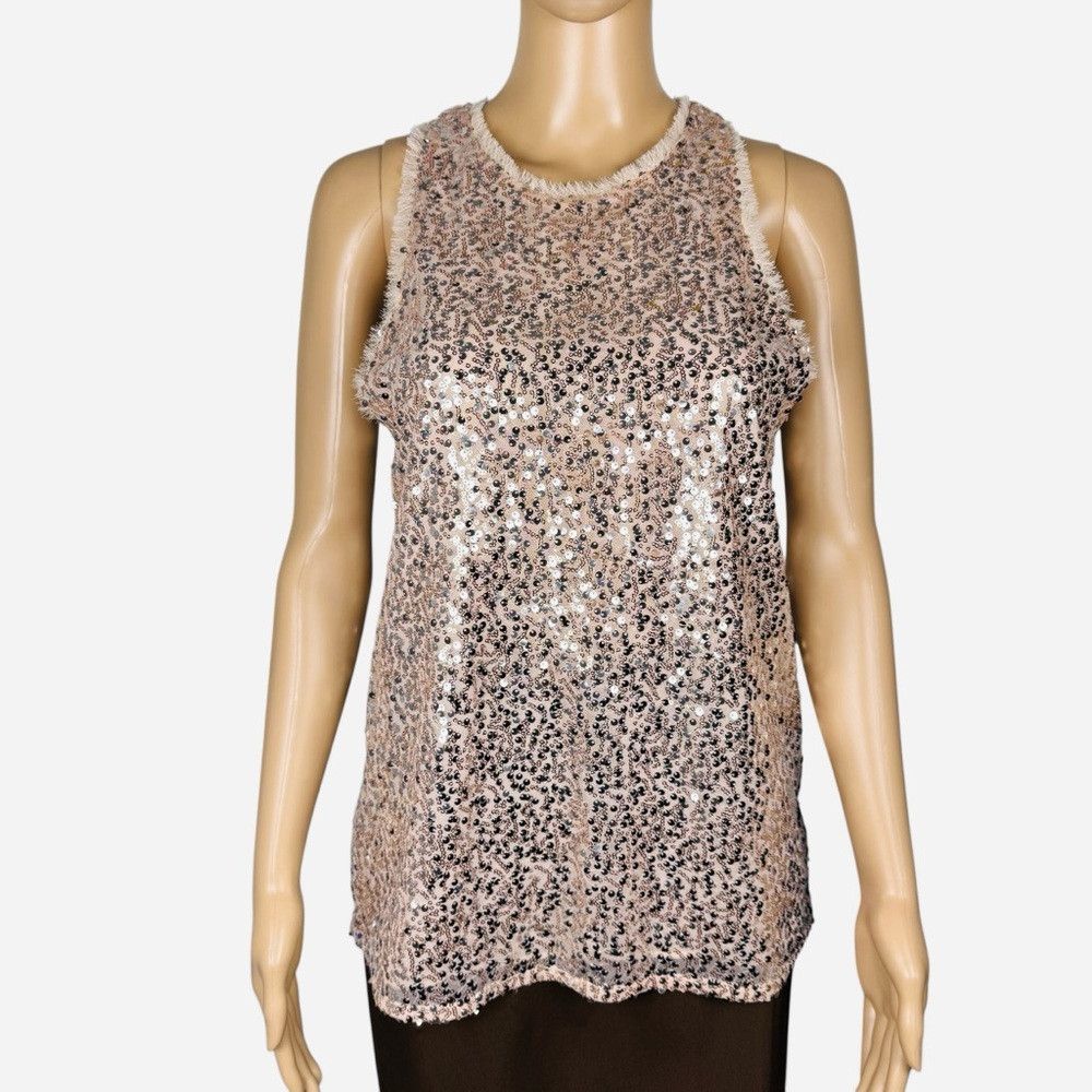 Zara New Zara Sequin Sleeveless Beige Top Size XS Size XS / US 0-2 / IT 36-38 - 1 Thumbnail