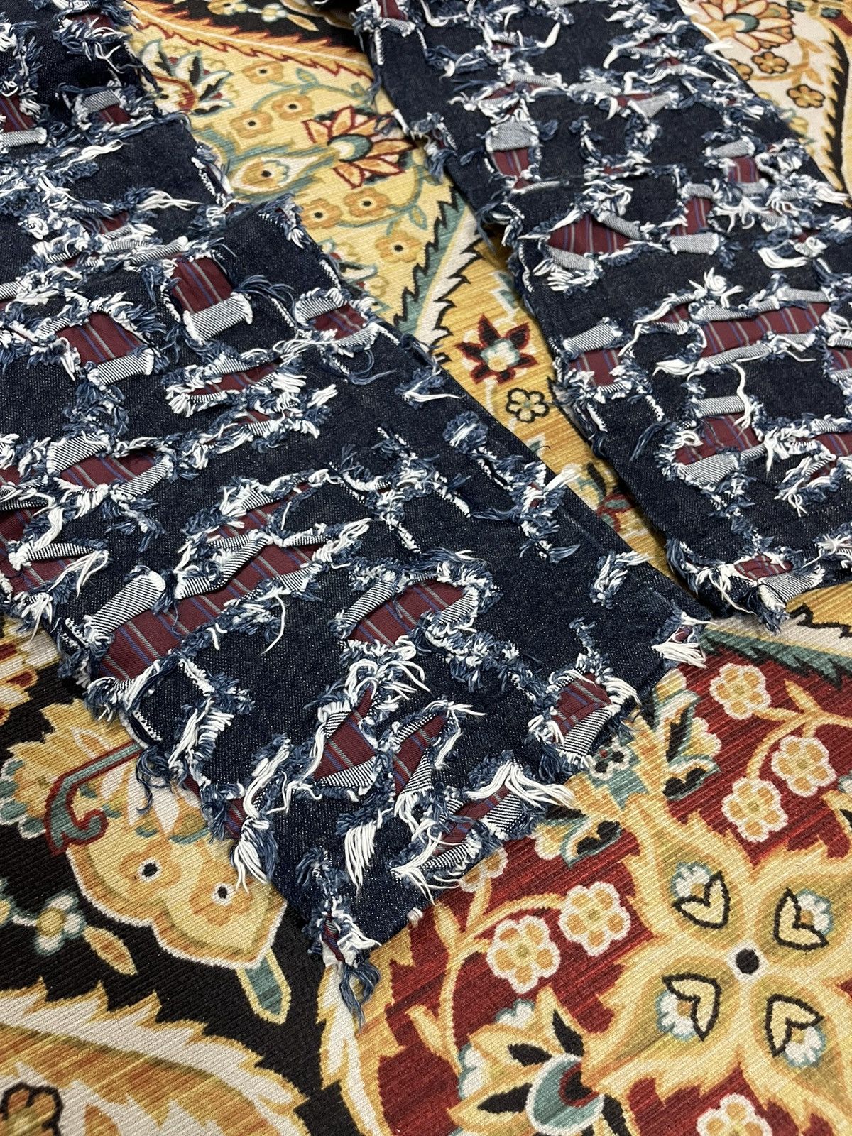 Japanese Brand Vintage Altch Destroyed Rips And Patchess Distressed Jeans Size US 29 - 8 Thumbnail
