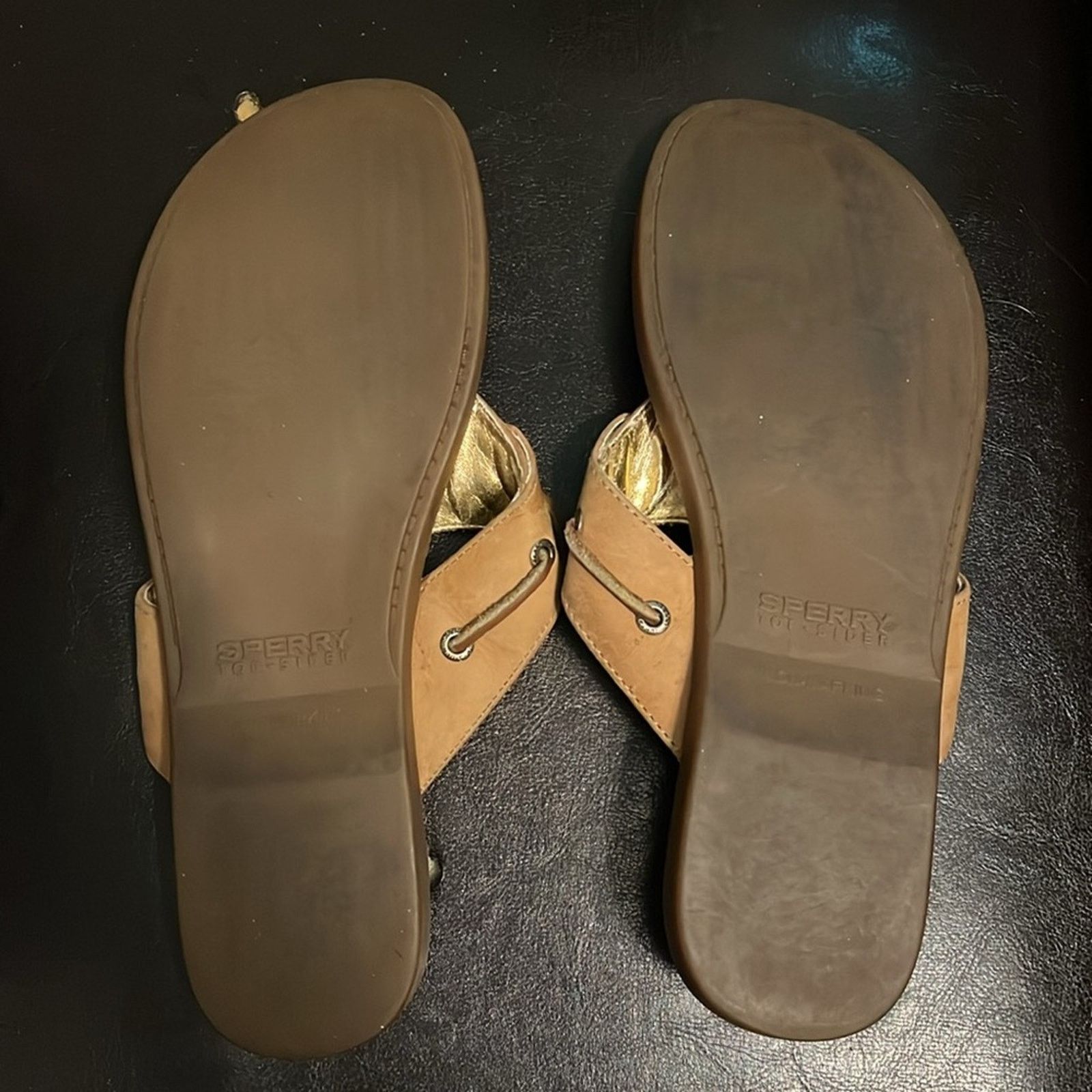 Sperry Sperry Topsider Tan Leather Thong Sandals size 7 Size US 7 / IT 37 - 3 Thumbnail