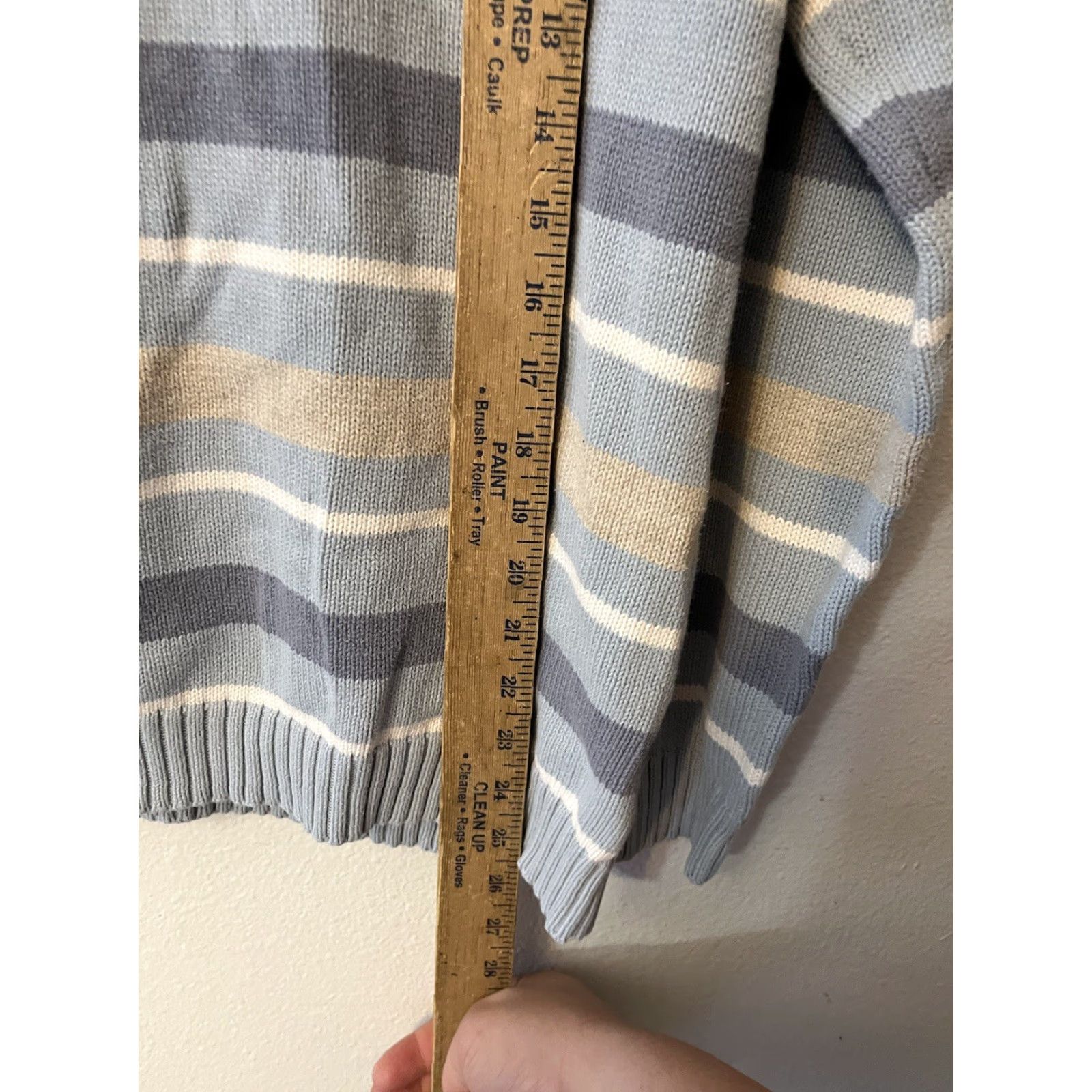 Liz Claiborne Liz Claiborne Sweater Women’s Size XL Blue Striped Cotton Pullover 1/4 Zip Long Sleeve Casual Size XL / US 12-14 / IT 48-50 - 4 Thumbnail