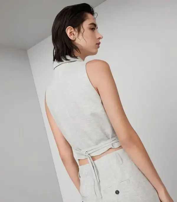 Brunello Cucinelli o1w1db10825 Blouse in Light/Pastel Grey Size M / US 6-8 / IT 42-44 - 4 Thumbnail