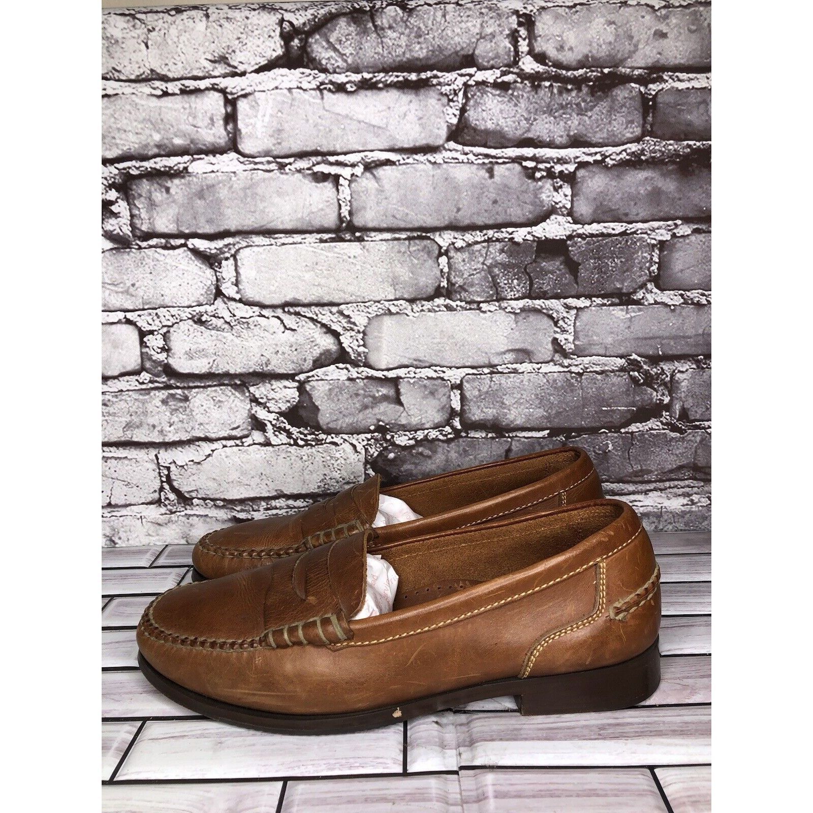 Kirkland Signature Kirkland Signature Brown Leather Penny Loafers Moc Toe Slip Size US 10 / EU 43 - 12 Thumbnail