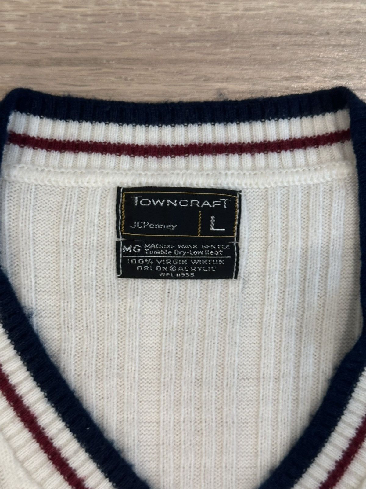 Towncraft Vintage 1970s Towncraft JC Penney White Sweater Vest Large Size US L / EU 52-54 / 3 - 4 Thumbnail
