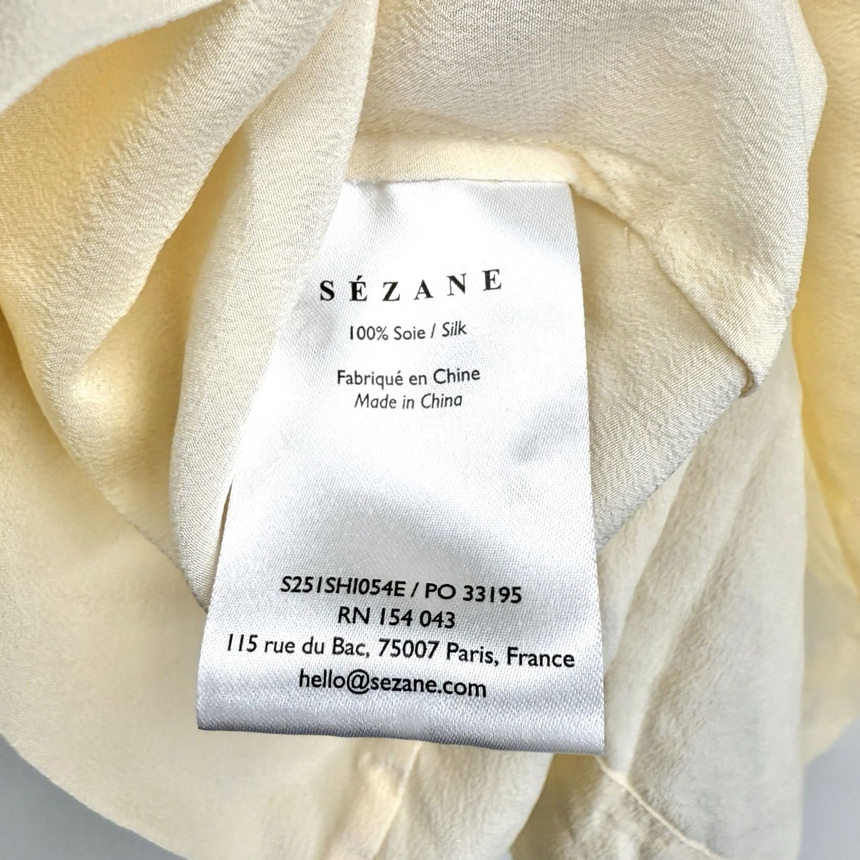 Vintage Sezane Blouse Womens 42 Silk Button Up Pockets Short Sleeve Ivory Sezane Blouse Size M / US 6-8 / IT 42-44 - 7 Thumbnail