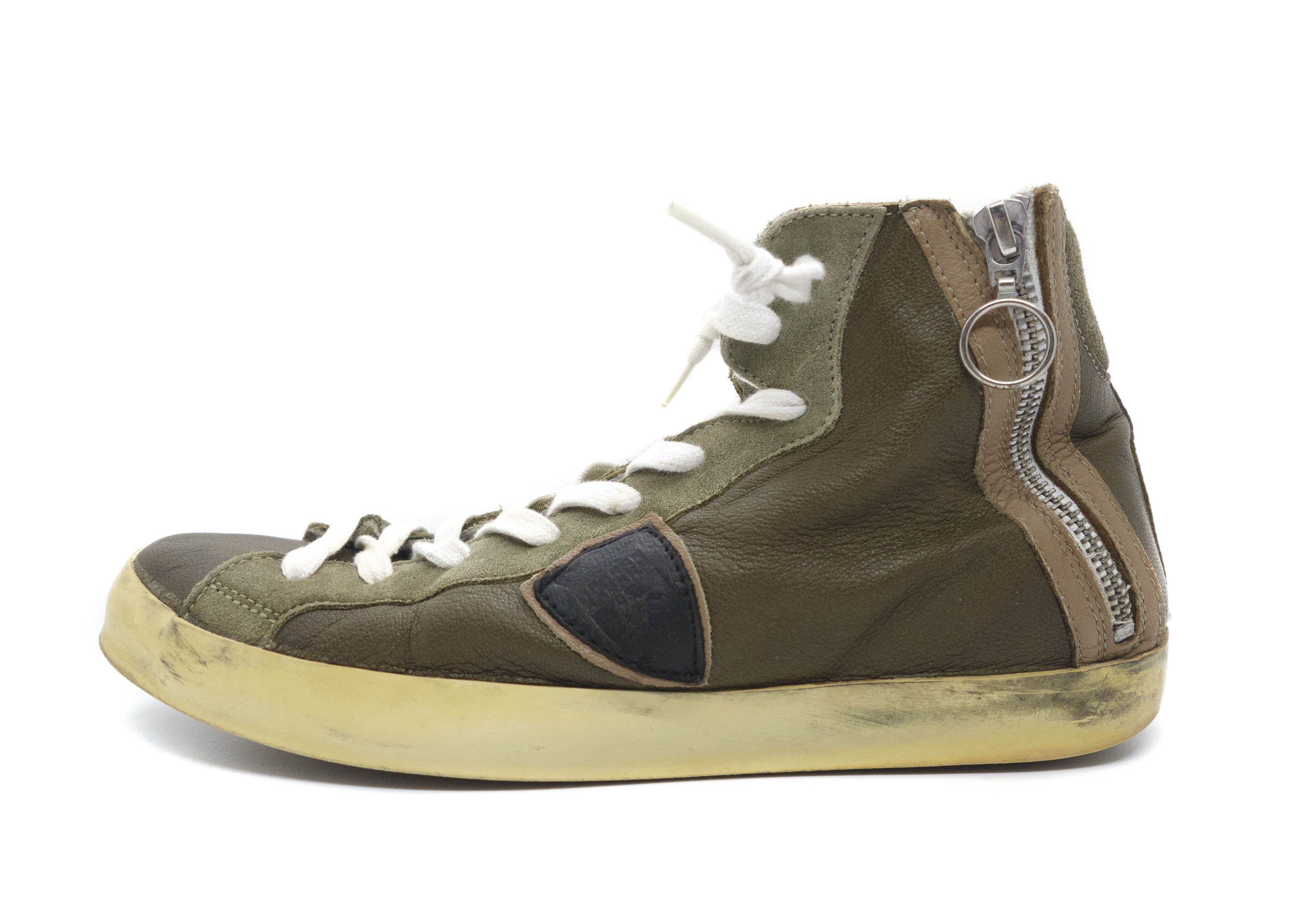 Philippe Model PRSX Grunge Zip High Top Sneakers Size US 10 / EU 43 - 2 Thumbnail