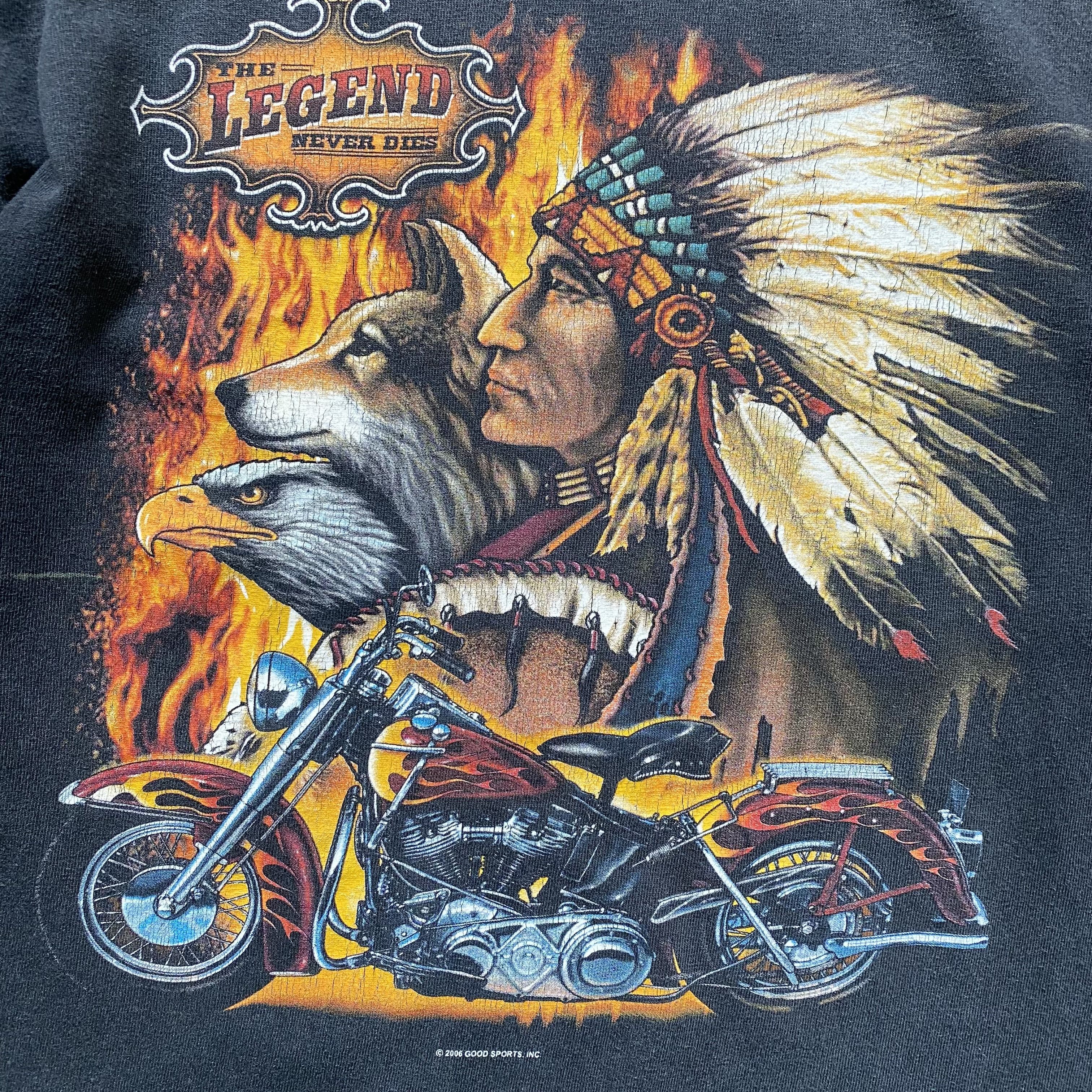 Harley Davidson 🏍️Vintage Flame Wolf Harley Davidson style USA Longsleeve Size US S / EU 44-46 / 1 - 9 Thumbnail