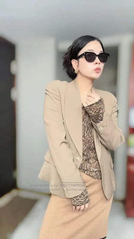Max Mara MaxMara Beige Wool Blazer Cardigan . Size XXS / US 00 / IT 34 - 2 Thumbnail