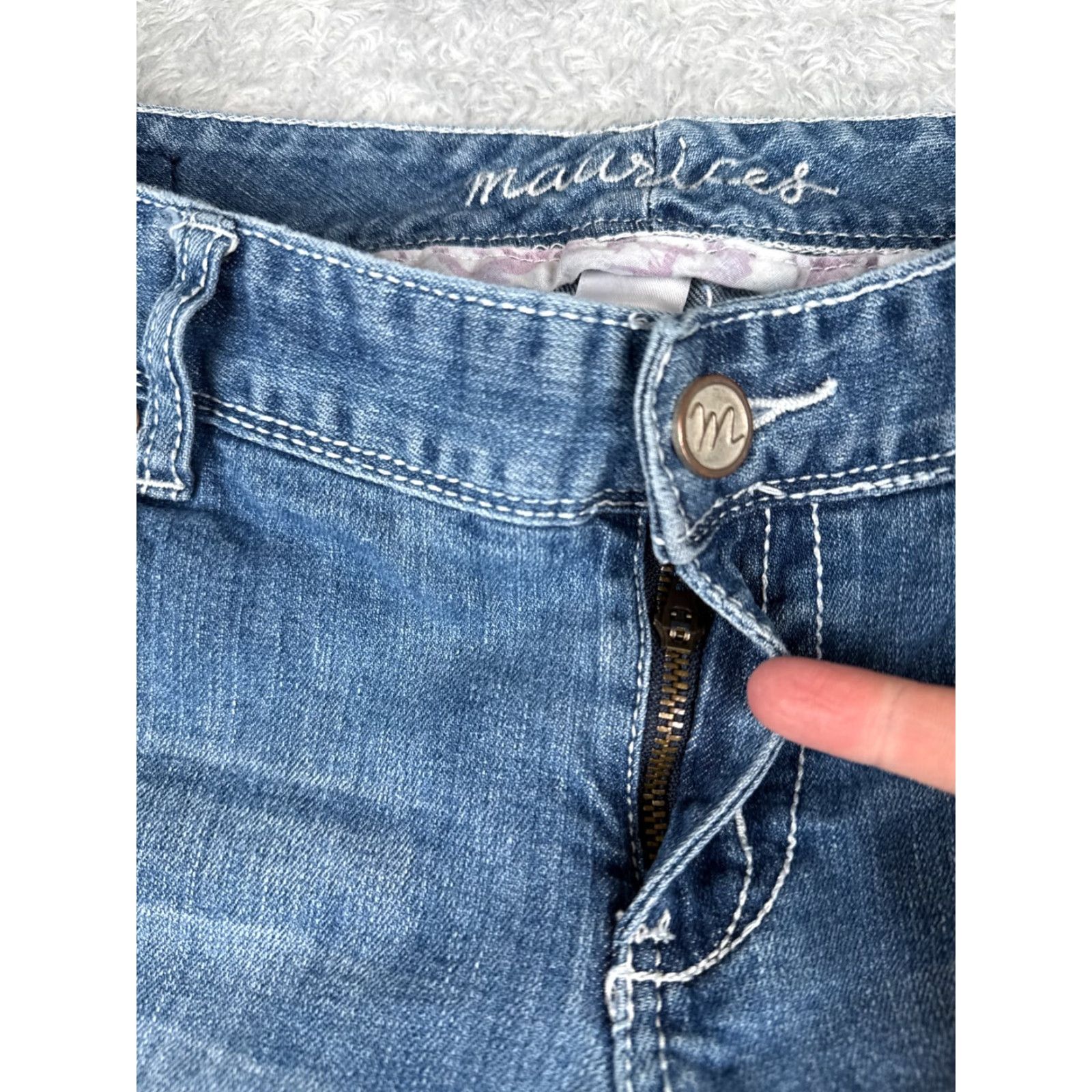 Vintage Maurices Jeans Blue Denim 13 L Low Rise Bootcut Flared 33x31 Cotton 5-Pocket Design Womens Jeans Size 34" / US 12 / IT 48 - 5 Thumbnail