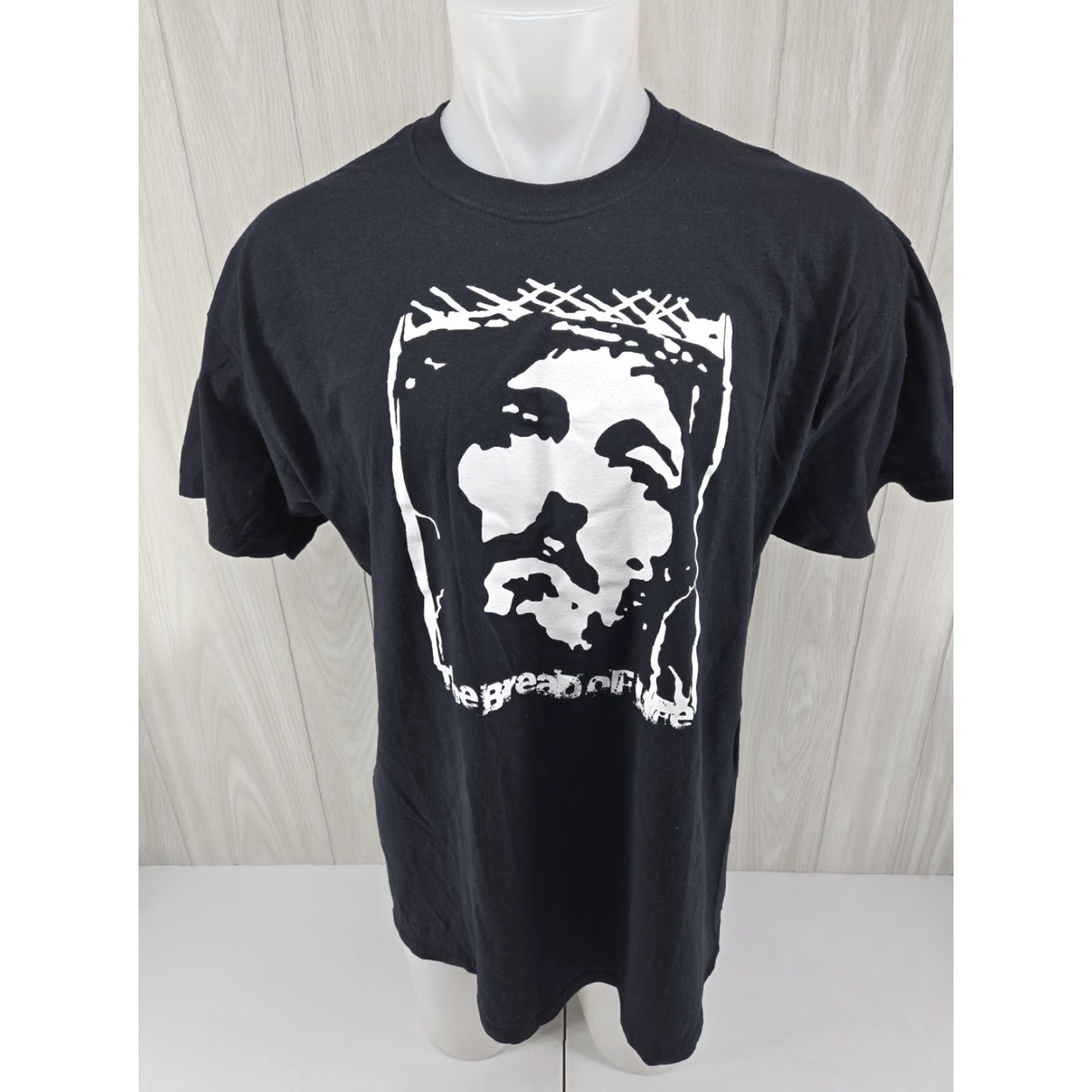 Gildan VINTAGE Gildan Jesus Bread of Life Graphic T Shirt Black XL Men's Crew Neck Short Sleeve Size US XL / EU 56 / 4 - 2 Thumbnail