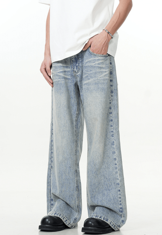 Japanese Brand × Jean Men's retro washed blue loose versatile jeans y2k Size US 32 / EU 48 - 2 Thumbnail