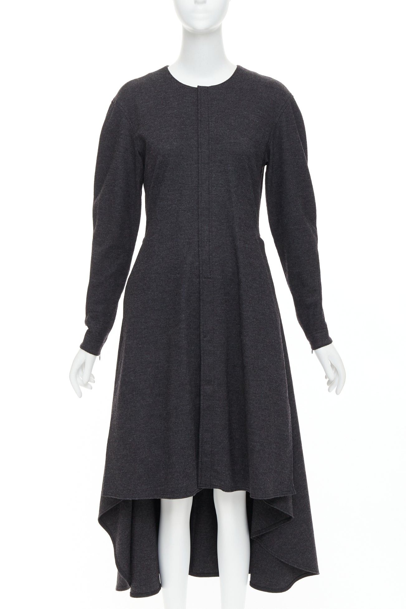 Celine OLD CELINE 2017 Phoebe Philo dark grey wool blend hi low hem dress FR36 S Size S / US 4 / IT 40 - 1 Thumbnail