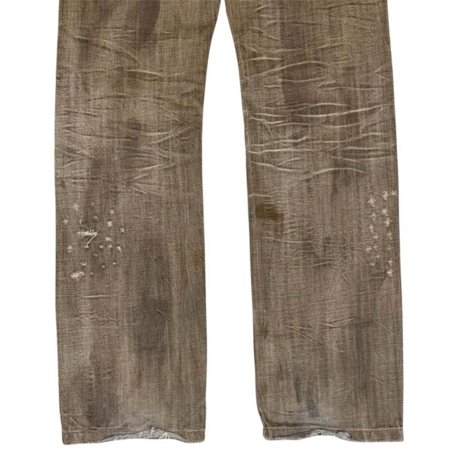 True Religion Y2K Vintage Rare 2#1 unique shade denim jeans Size 33" - 4 Thumbnail