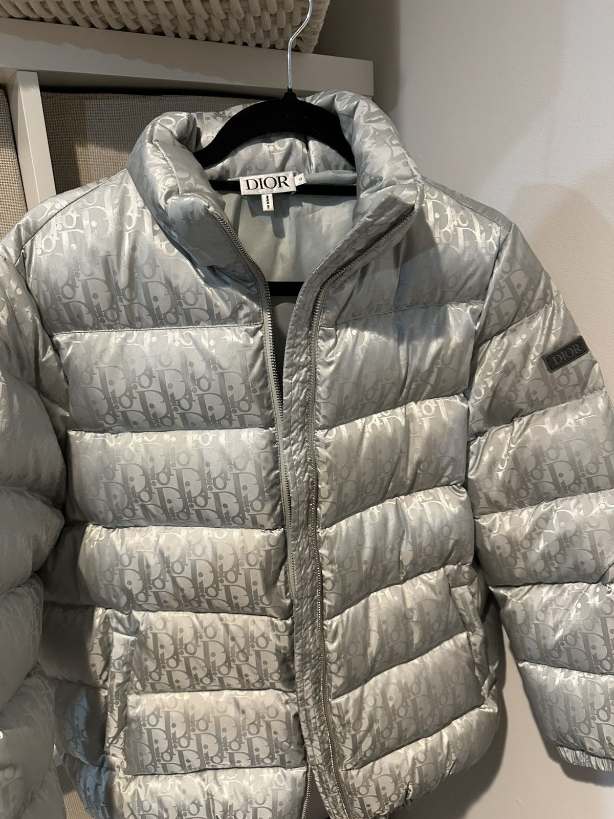 Dior Dior Oblique Hooded Down Jacket Silver-Tone Size US XXS / EU 40 - 7 Thumbnail