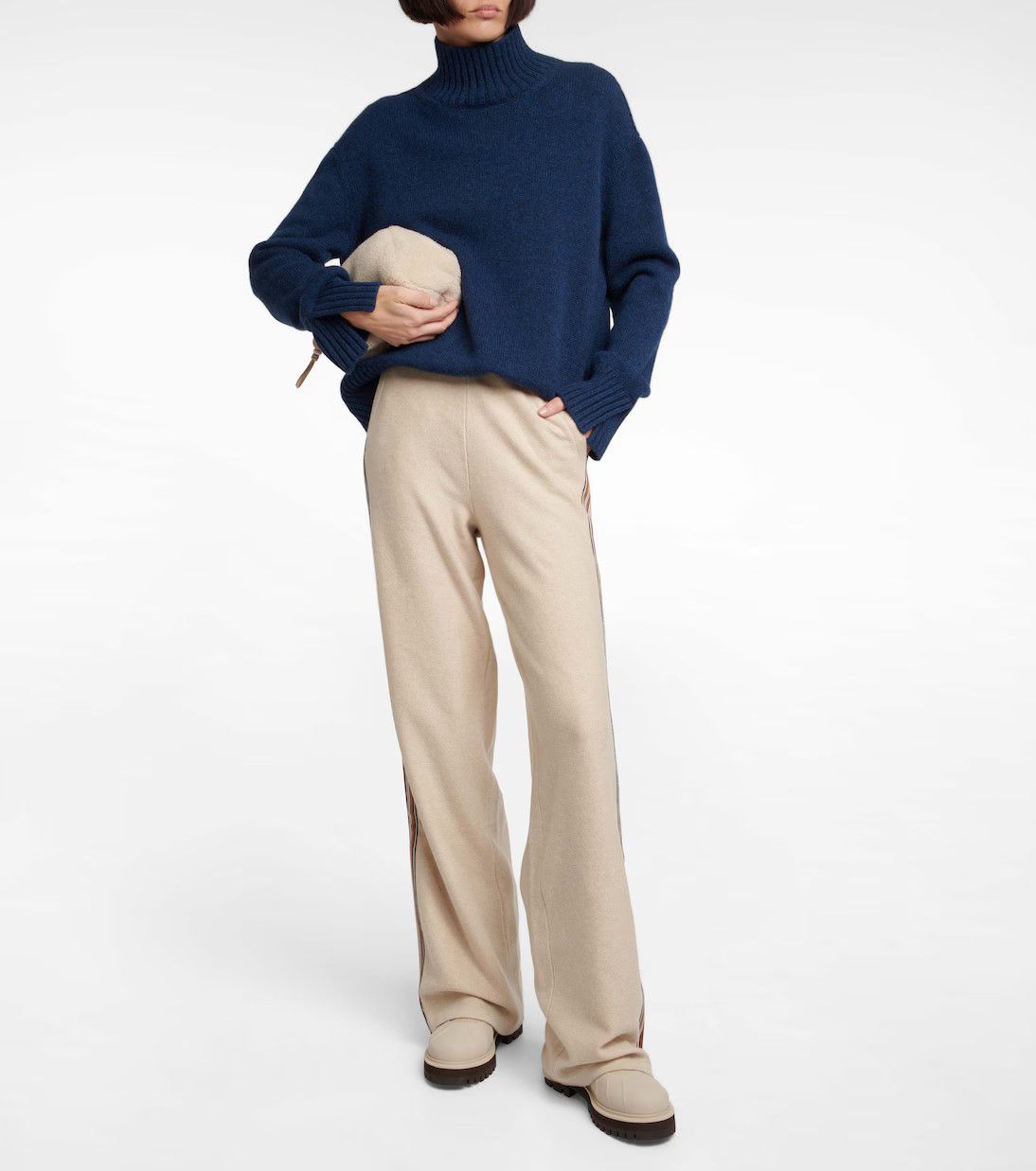 Loro Piana o1w1db10724 Suitcase Stripe Trousers in Ivory Size 30" / US 8 / IT 44 - 2 Thumbnail
