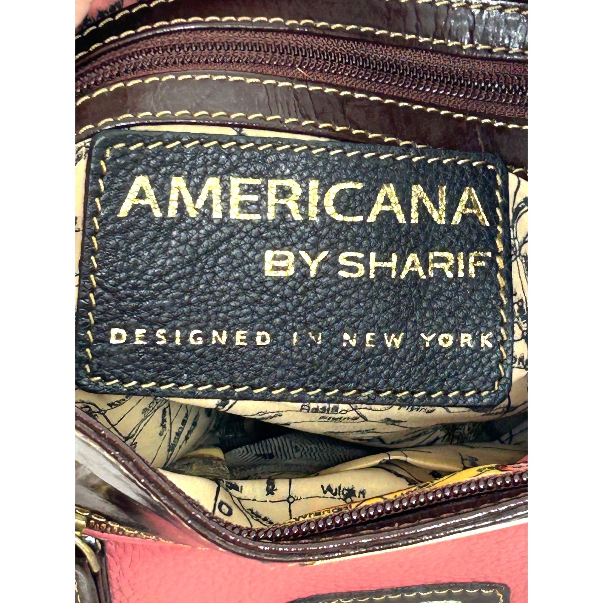 Americana By Sharif Vintage Crossbody Purse Pink Brown Strap Bags Luggage