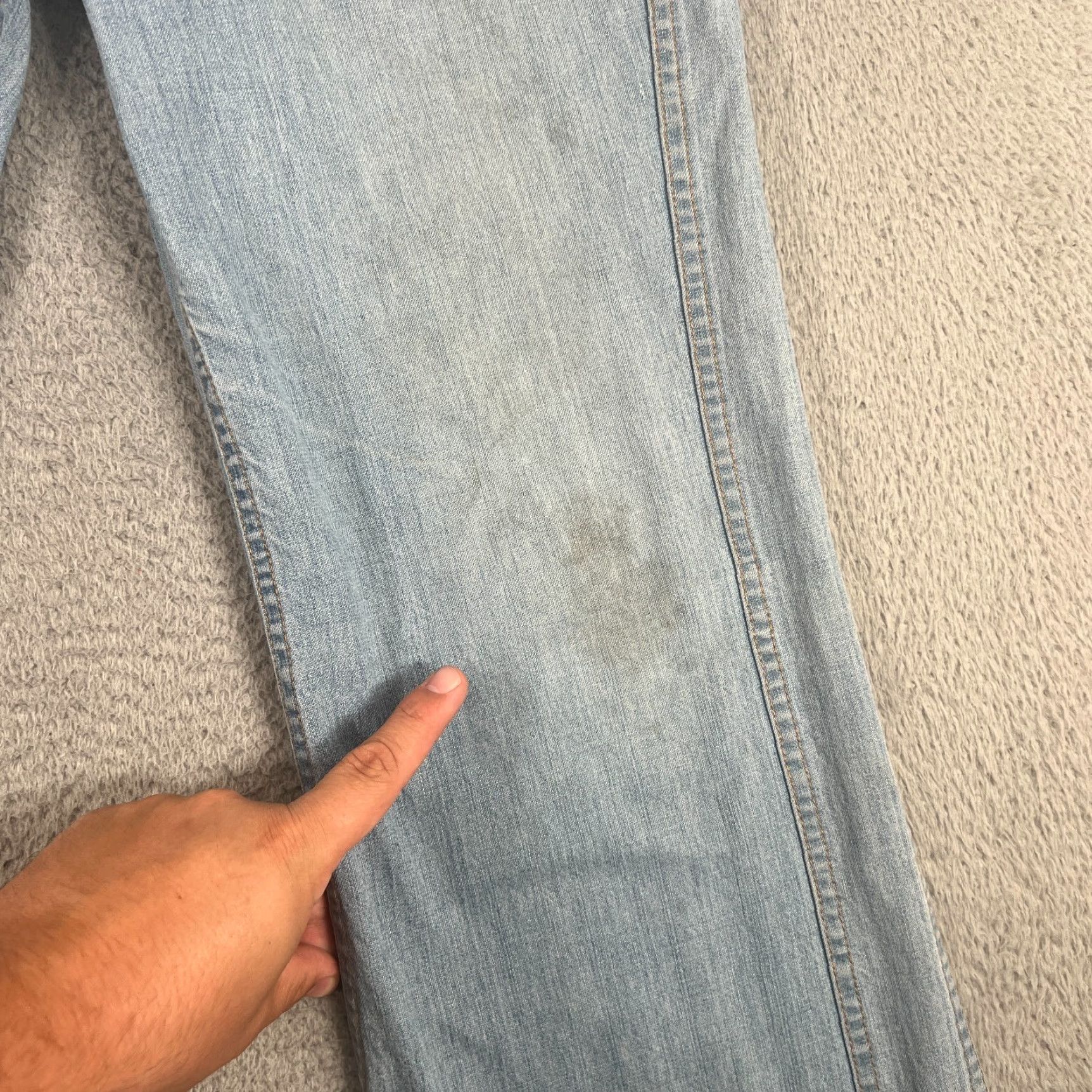 Lee VINTAGE Lee Jeans 35x27 Bootcut Flared Blue Denim Made in USA Mens Size US 35 - 3 Thumbnail