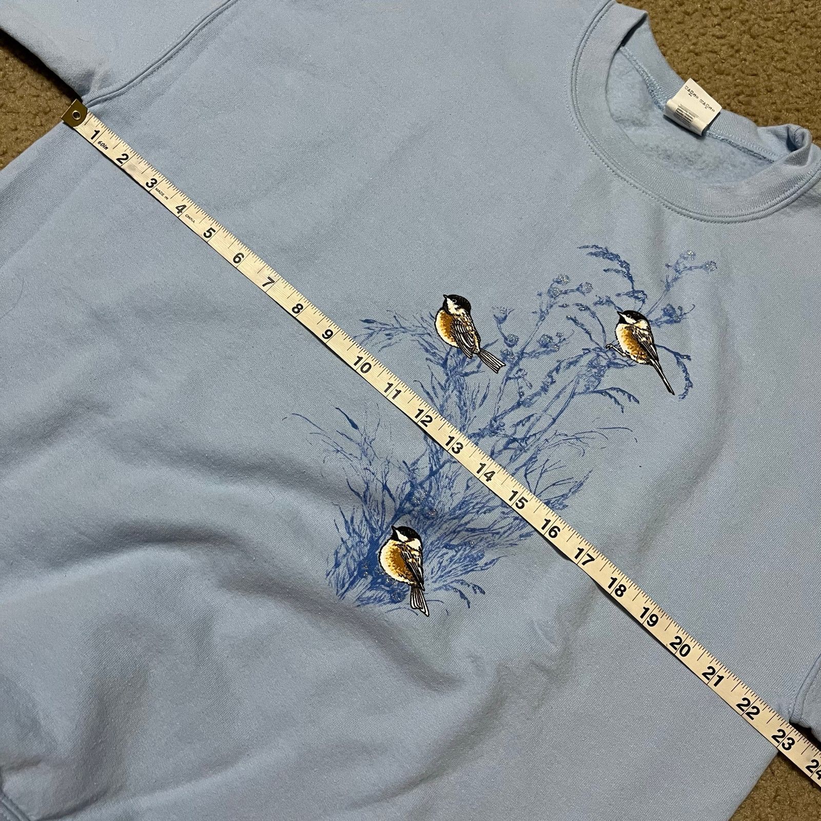Gildan Gildan Birds in Tree Branches Nature Baby Blue Crewneck Larg Size US L / EU 52-54 / 3 - 6 Thumbnail